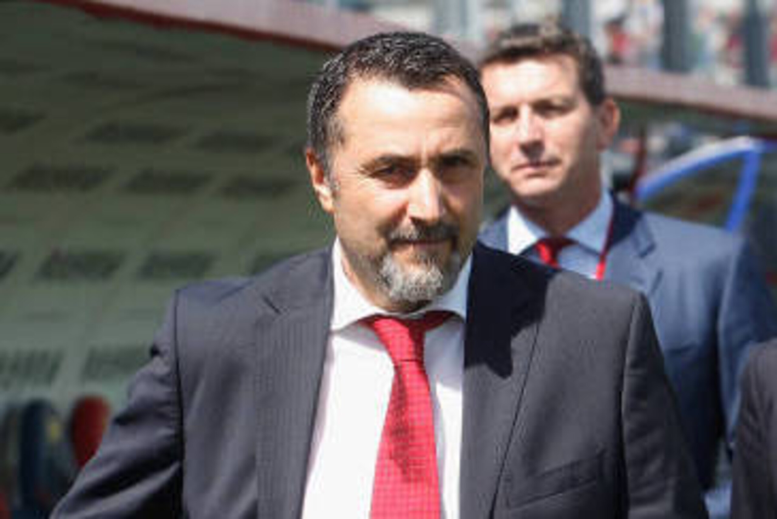 CROTONE, ITALY - APRIL 30:  New sporting director and AD of Milan Massimiliano Mirabelli (L) and Marco Fassone during the Serie A match between FC Crotone and AC Milan at Stadio Comunale Ezio Scida on April 30, 2017 in Crotone, Italy.  (Photo by Maurizio 