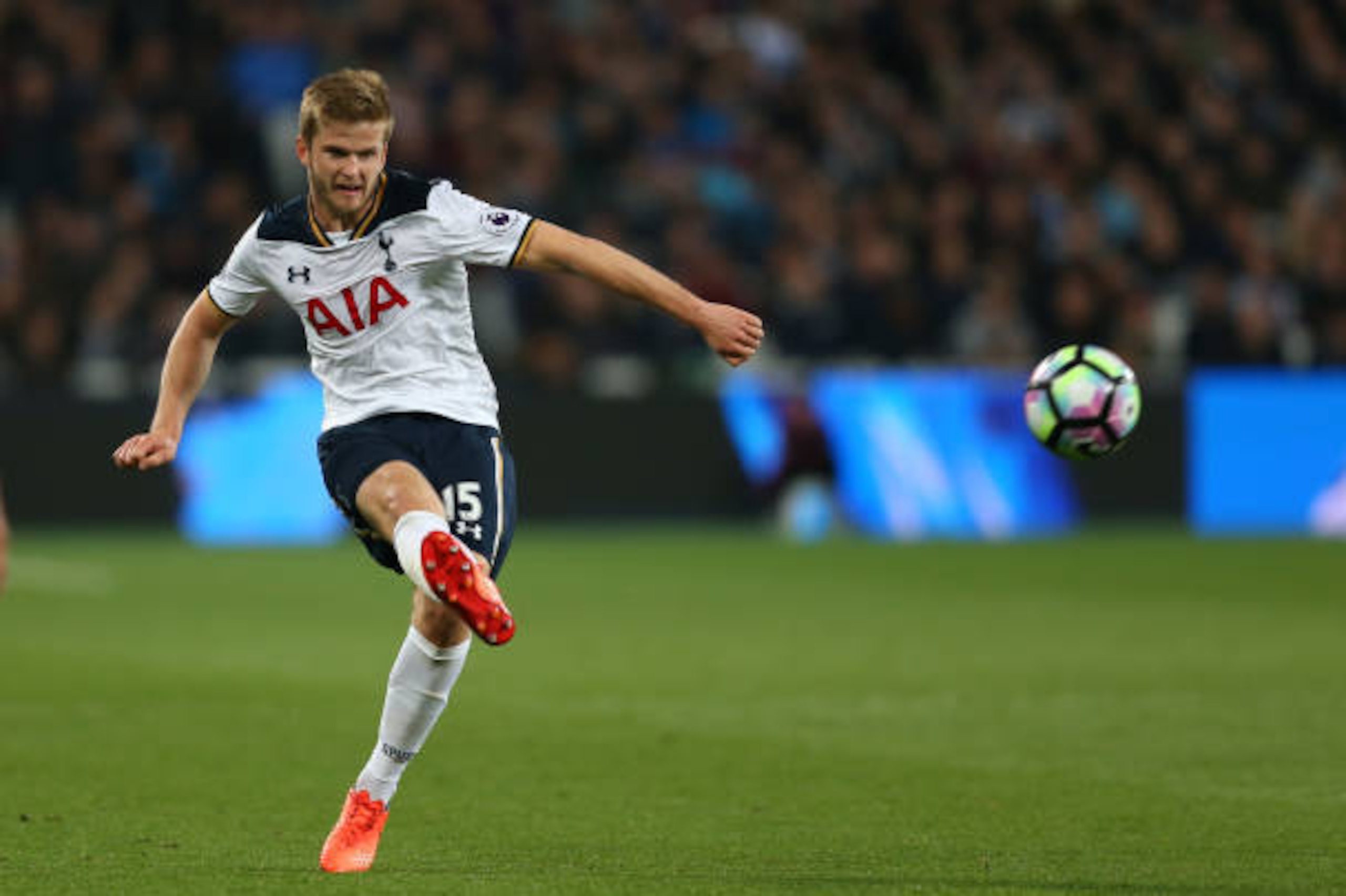 STRATFORD, ENGLAND - MAY 05: Eric Dier of Tottenham Hotspur during the Premier League match between West Ham United and Tottenham Hotspur at London Stadium on May 5, 2017 in Stratford, England. (Photo by Catherine Ivill - AMA/Getty Images)