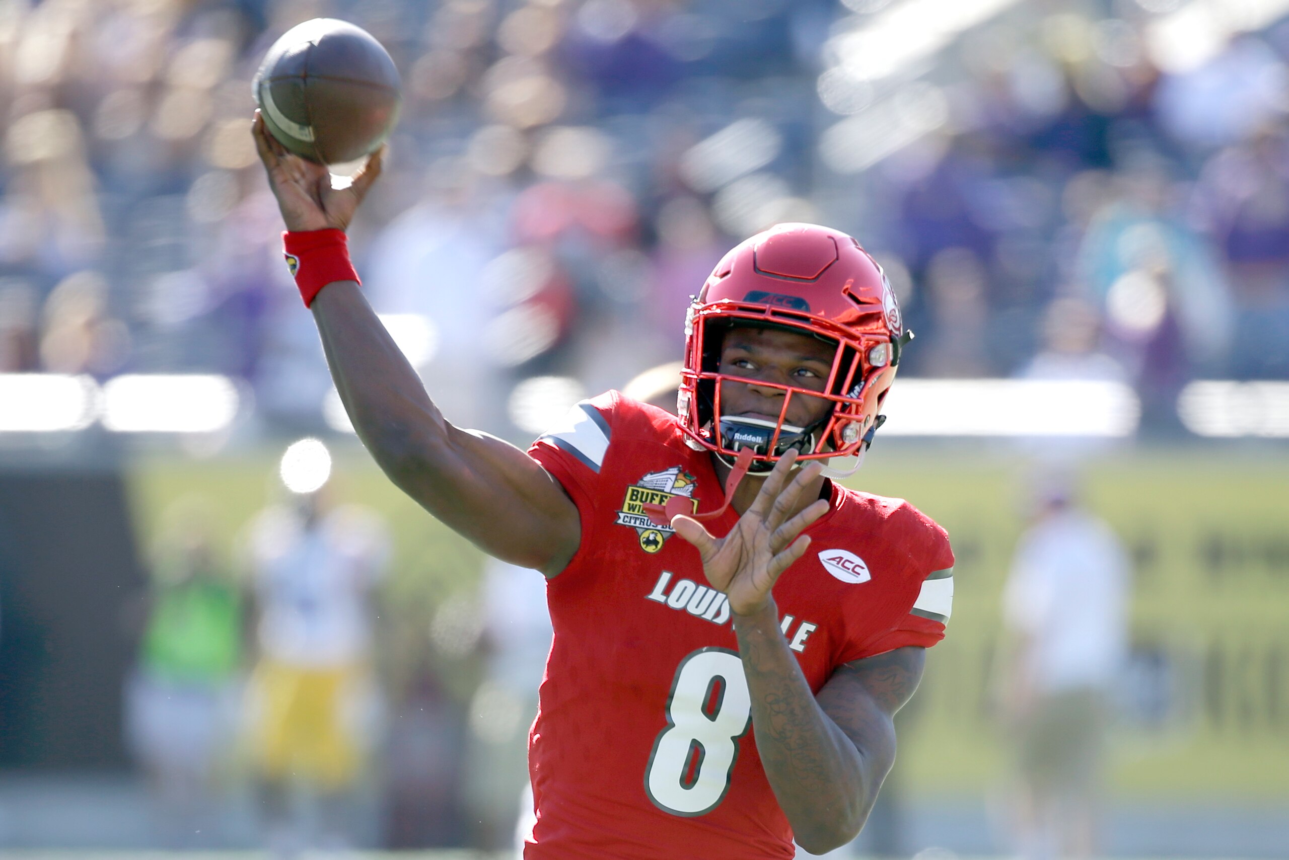 Louisville QB and 2017 Heisman Trophy winner Lamar Jackson. Louisville QB and 2017 Heisman Trophy winner Lamar Jackson.
