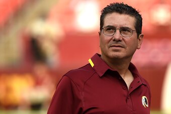LANDOVER, MD - AUGUST 07: Washington Redskins owner Daniel Snyder looks on before the New England Patriots play the Washington Redskins during an preseason NFL game at FedExField on August 7, 2014 in Landover, Maryland. (Photo by Patrick Smith/Getty Image