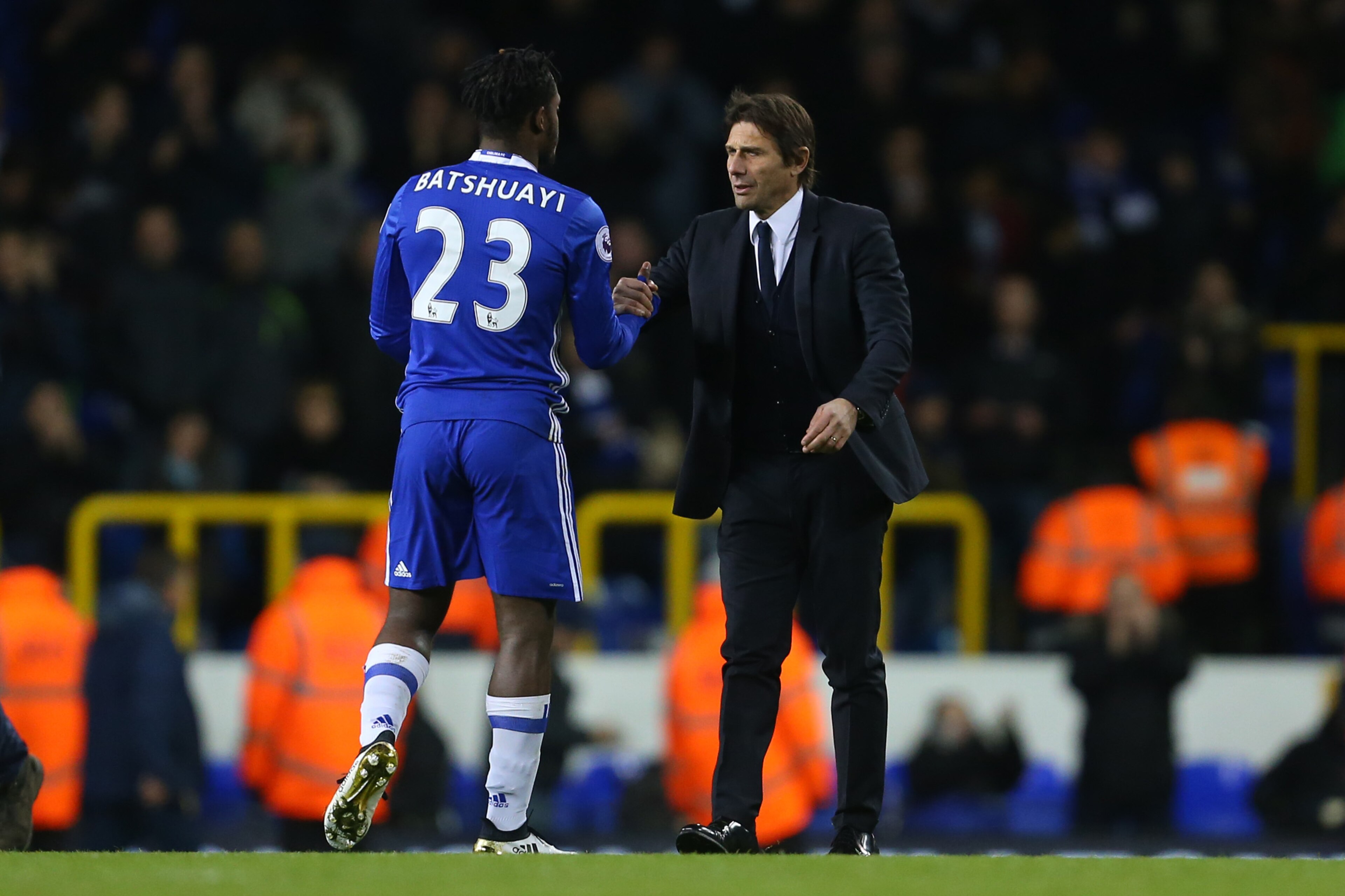 LONDON, ENGLAND - JANUARY 04: Antonio Conte manager / head coach of Chelsea with Michy Batshuayi of Chelsea during the Premier League match between Tottenham Hotspur and Chelsea at White Hart Lane on January 4, 2017 in London, England. (Photo by Catherine LONDON, ENGLAND - JANUARY 04: Antonio Conte manager / head coach of Chelsea with Michy Batshuayi of Chelsea during the Premier League match between Tottenham Hotspur and Chelsea at White Hart Lane on January 4, 2017 in London, England. (Photo by Catherine