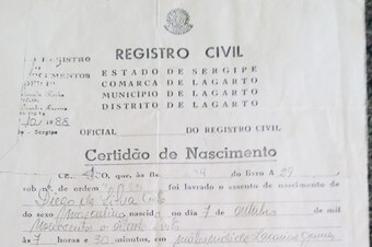 Costa's birth certificate