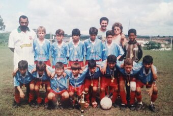 Costa (top row, fourth from left) pictured in his junior playing days