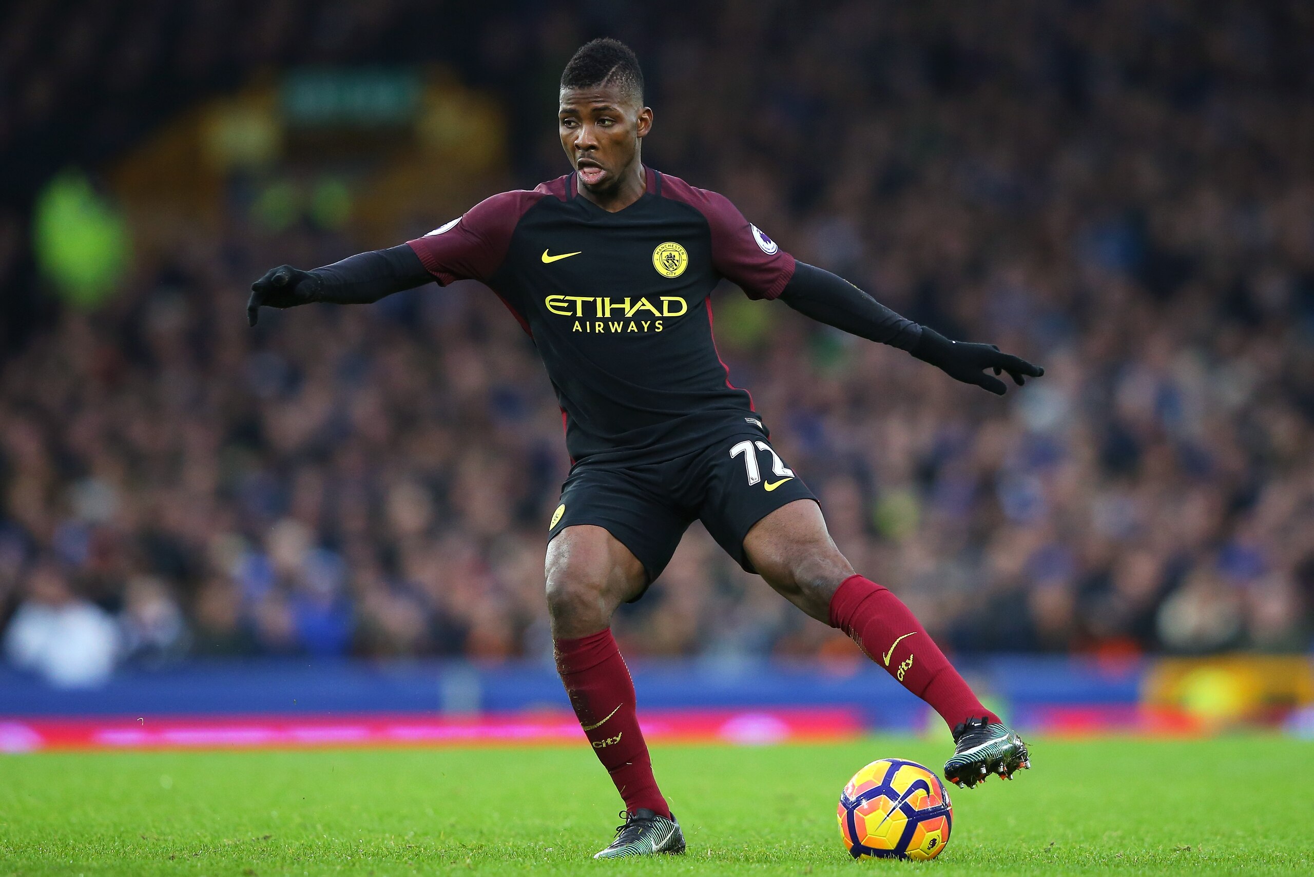 LIVERPOOL, ENGLAND - JANUARY 15: Kelechi Iheanacho of Manchester City controls the ball during the Premier League match between Everton and Manchester City at Goodison Park on January 15, 2017 in Liverpool, England. (Photo by Alex Livesey/Getty Images) LIVERPOOL, ENGLAND - JANUARY 15: Kelechi Iheanacho of Manchester City controls the ball during the Premier League match between Everton and Manchester City at Goodison Park on January 15, 2017 in Liverpool, England. (Photo by Alex Livesey/Getty Images)