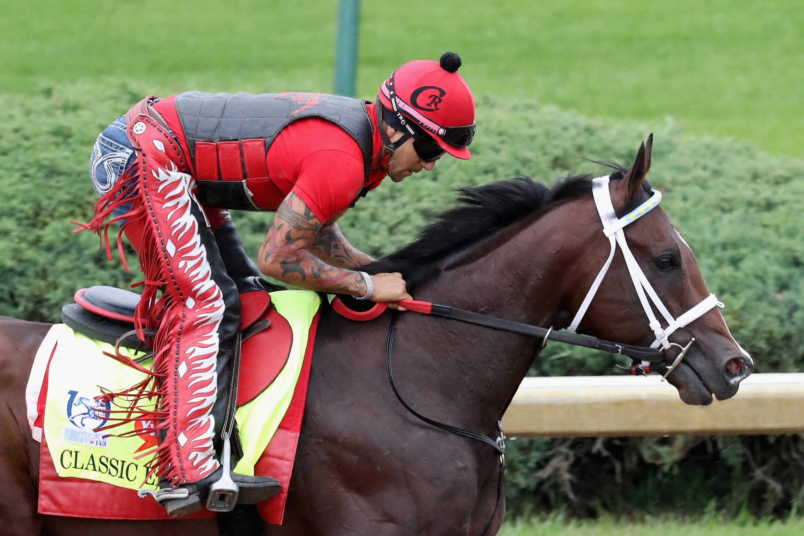 LOUISVILLE, KY - MAY 04: Classic Empire trains on the track for the Kentucky Derby at Churchill Downs on May 4, 2017 in Louisville, Kentucky.  (Photo by Rob Carr/Getty Images)