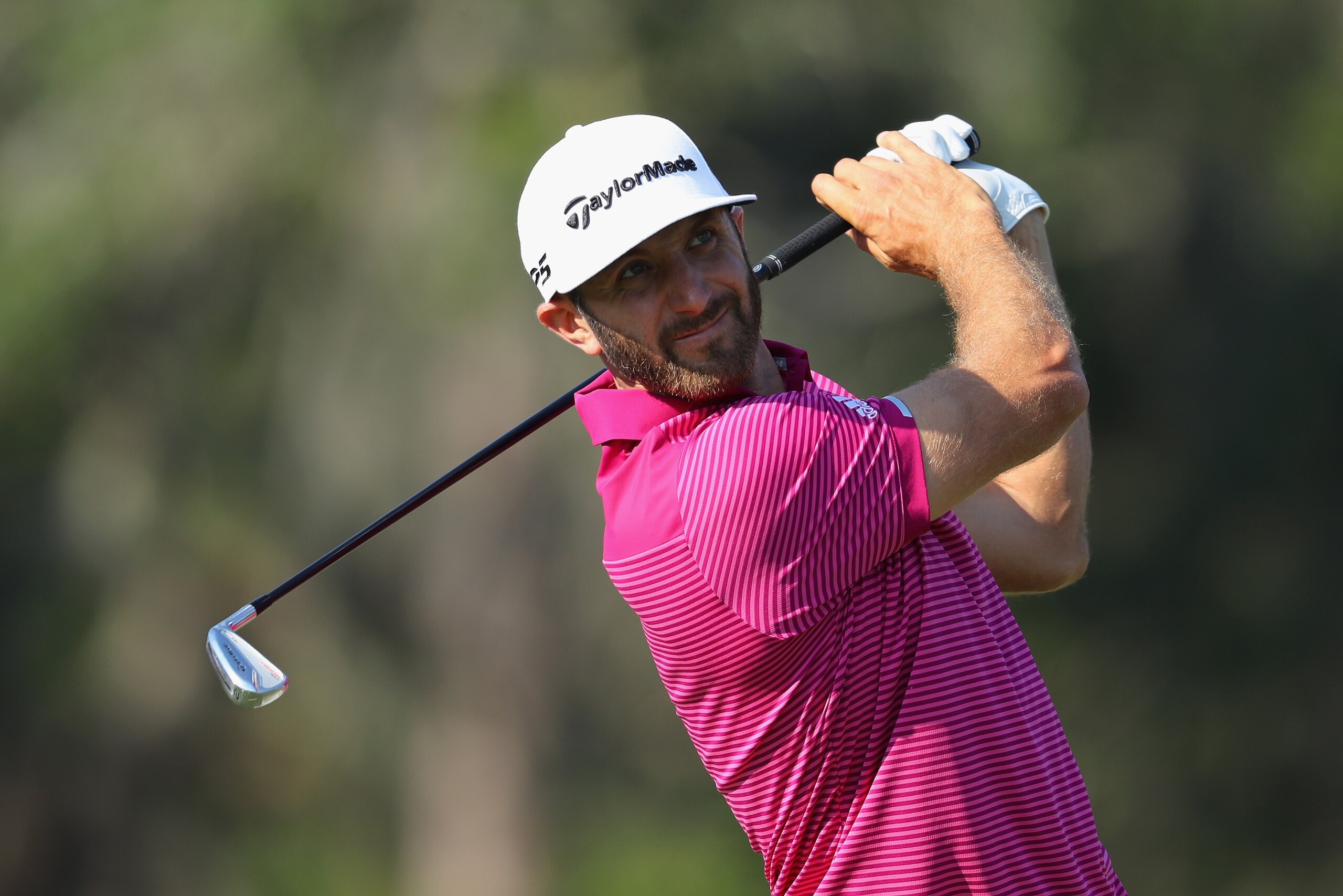 PONTE VEDRA BEACH, FL - MAY 12: Dustin Johnson of the United States plays his shot from the 12th tee during the second round of the THE PLAYERS Championship at the Stadium course at TPC Sawgrass on May 12, 2017 in Ponte Vedra Beach, Florida. (Photo by W PONTE VEDRA BEACH, FL - MAY 12: Dustin Johnson of the United States plays his shot from the 12th tee during the second round of the THE PLAYERS Championship at the Stadium course at TPC Sawgrass on May 12, 2017 in Ponte Vedra Beach, Florida. (Photo by W