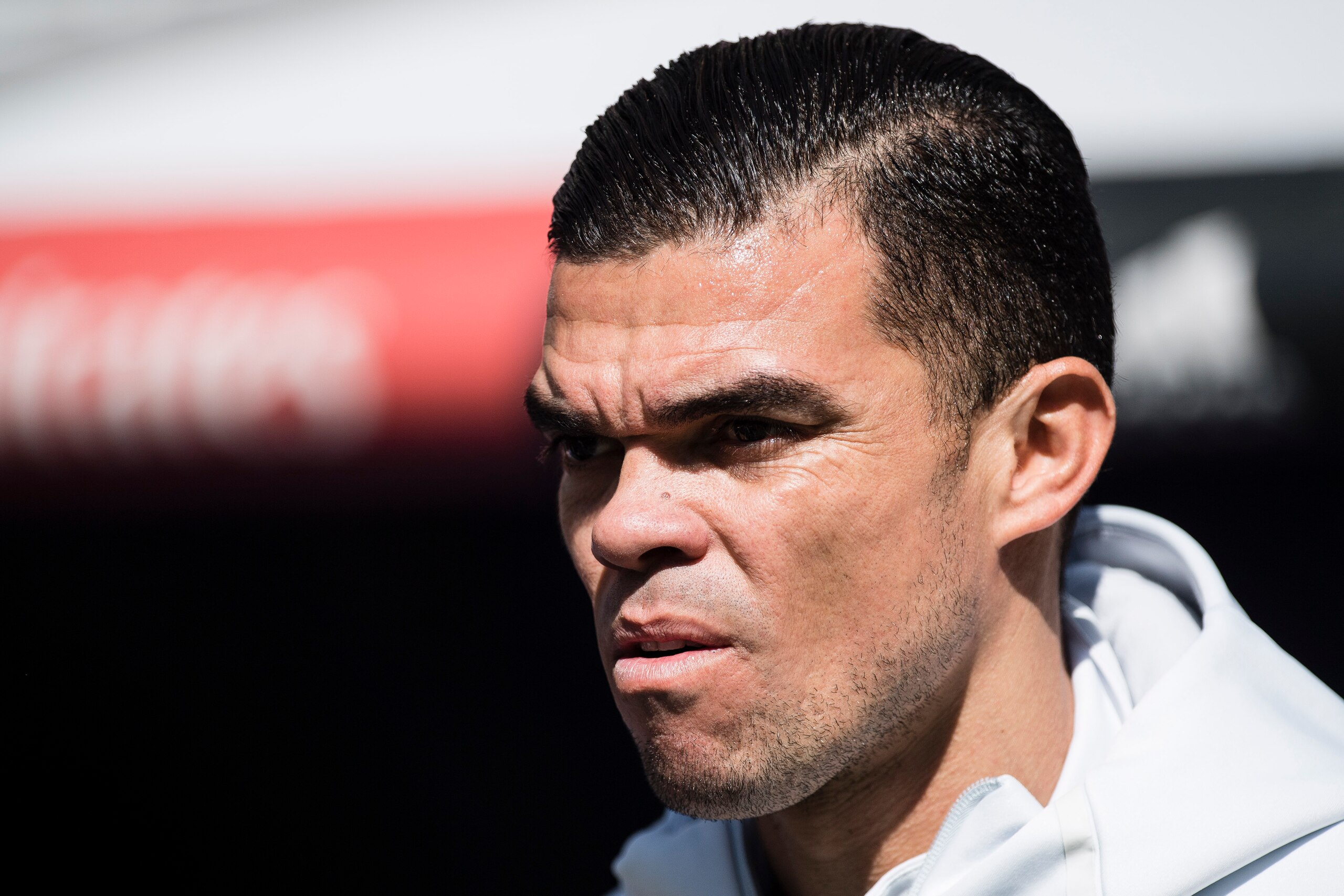 MADRID, SPAIN - APRIL 08: Kepler Laveran Lima Ferreira Pepe of Real Madrid prior to the La Liga match between Real Madrid and Atletico de Madrid at the Santiago Bernabeu Stadium on 08 April 2017 in Madrid, Spain. Photo by Diego Gonzalez Souto / Power Spor