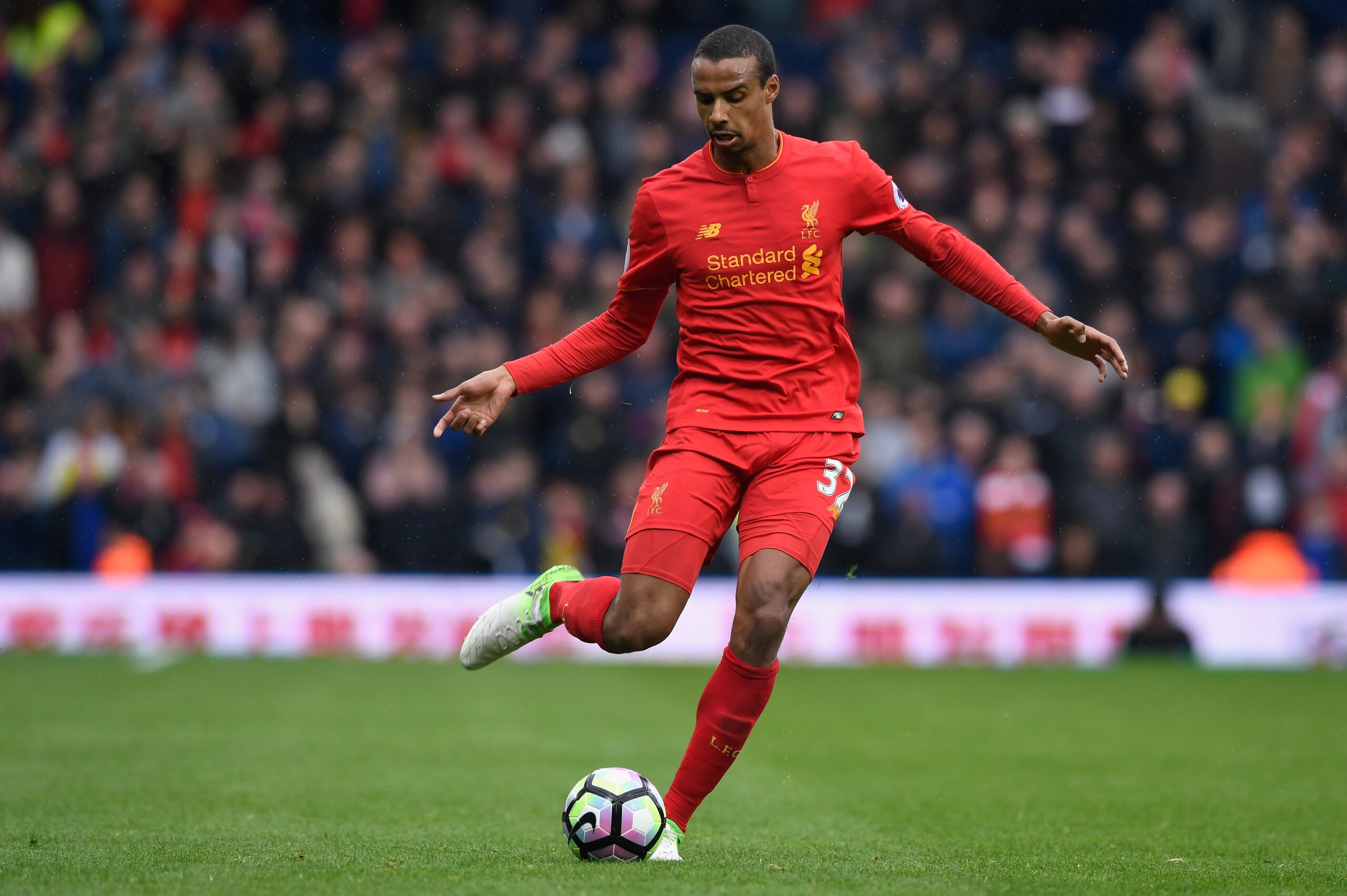 WEST BROMWICH, ENGLAND - APRIL 16:  Liverpool player Joel Matip in action  during the Premier League match between West Bromwich Albion and Liverpool at The Hawthorns on April 16, 2017 in West Bromwich, England.  (Photo by Stu Forster/Getty Images)