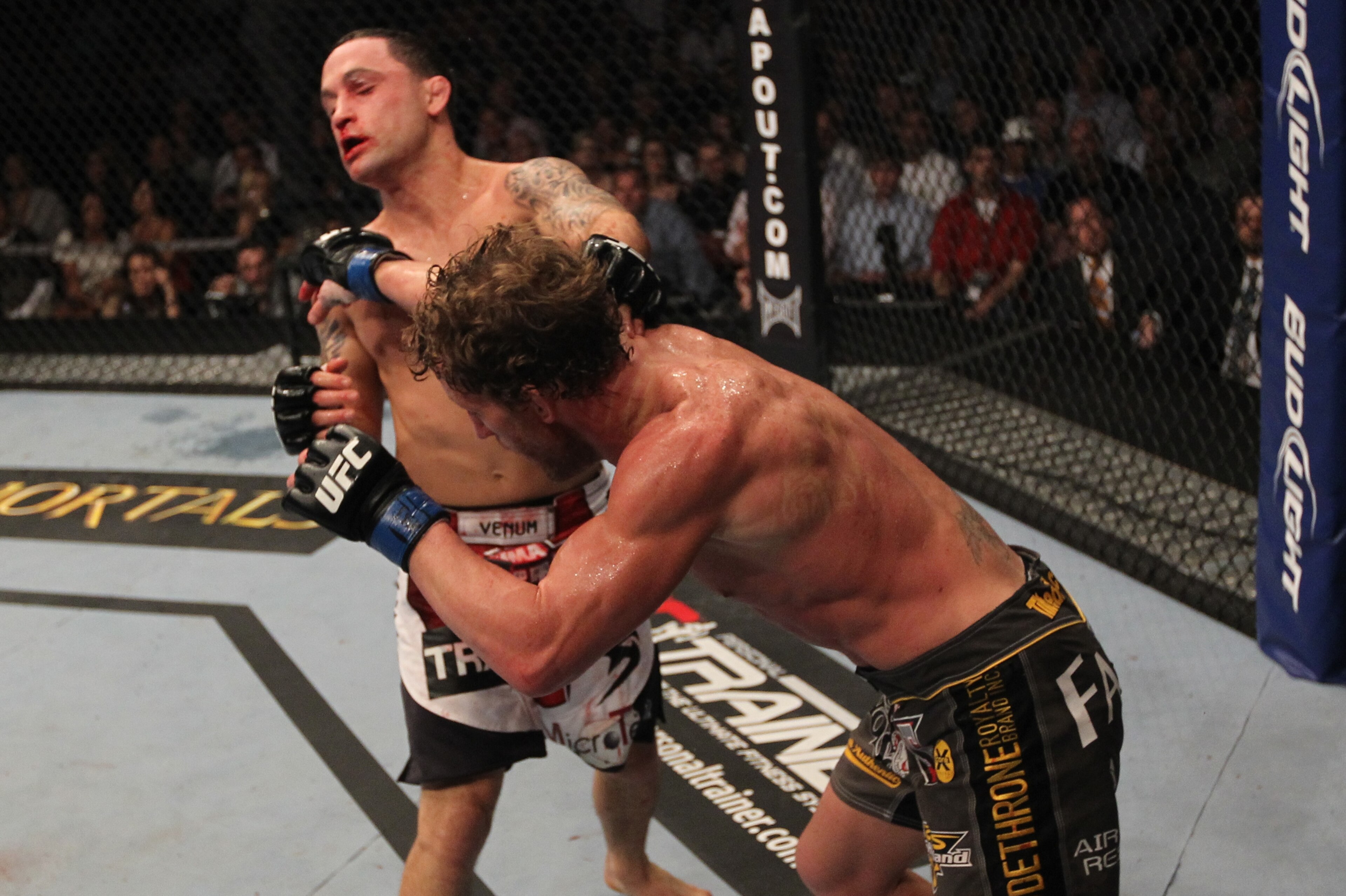 HOUSTON, TX - OCTOBER 08:  (R-L) Gray Maynard punches Frankie Edgar during the UFC 136 event at Toyota Center on October 8, 2011 in Houston, Texas.  (Photo by Nick Laham/Zuffa LLC/Zuffa LLC via Getty Images)