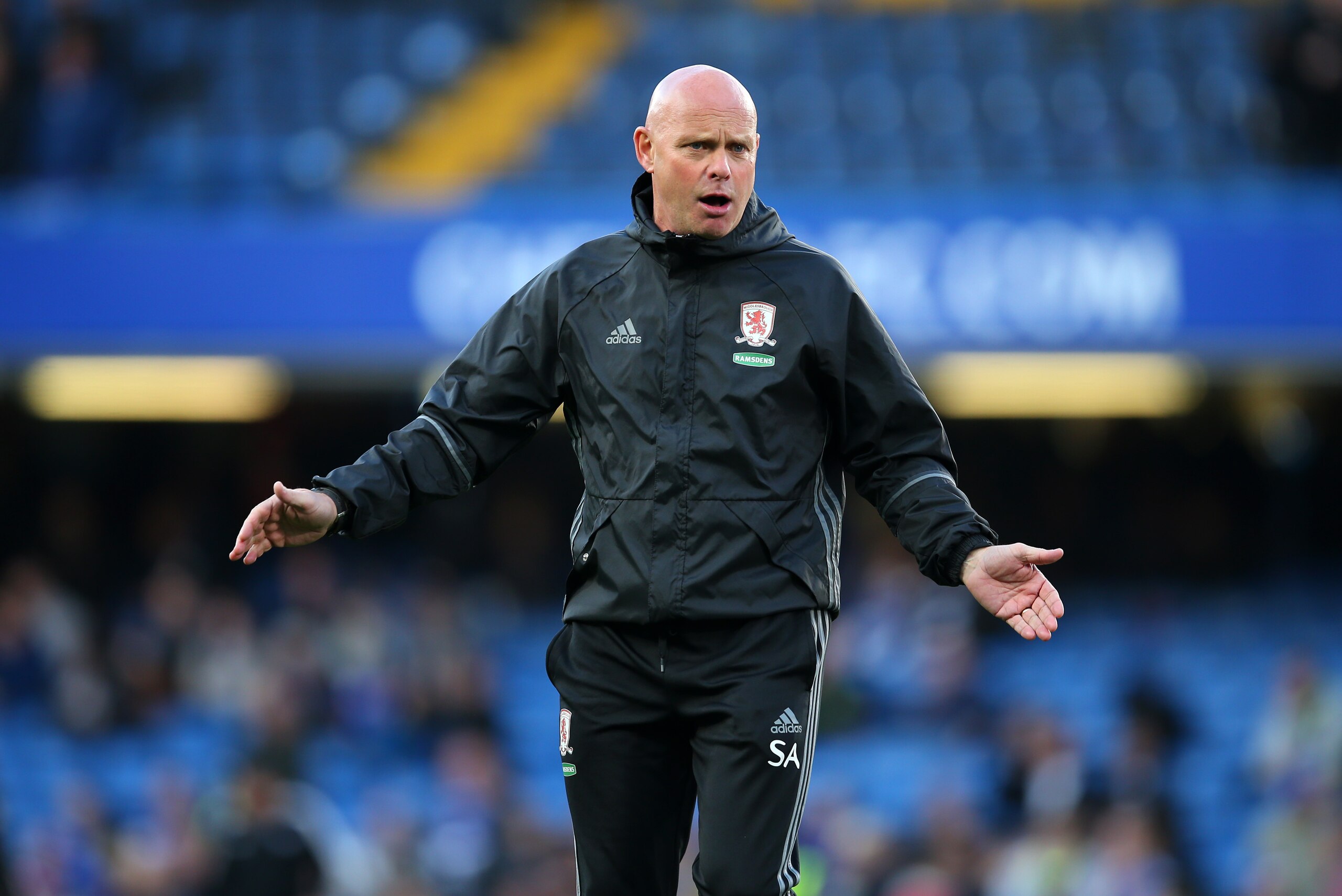 LONDON, ENGLAND - MAY 08: Steve Agnew caretaker manager of Middlesbrough during the Premier League match between Chelsea and Middlesbrough at Stamford Bridge on May 8, 2017 in London, England. (Photo by Catherine Ivill - AMA/Getty Images)