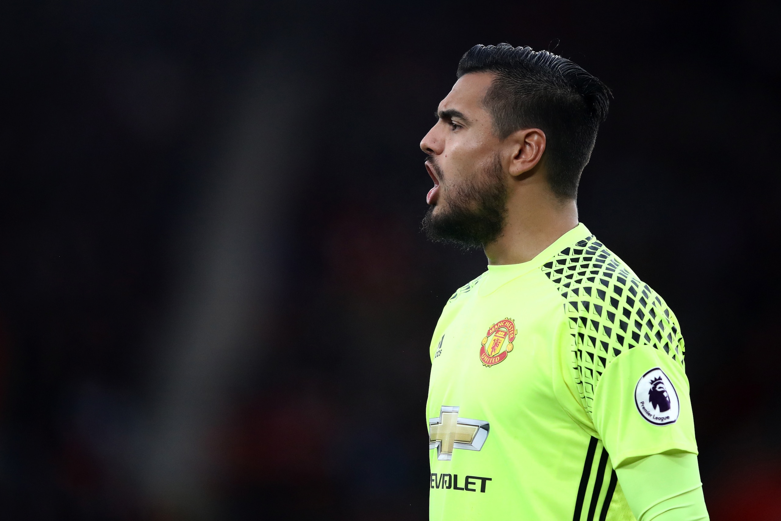 SOUTHAMPTON, ENGLAND - MAY 17: Sergio Romero of Manchester United looks on during the Premier League match between Southampton and Manchester United at St Mary's Stadium on May 17, 2017 in Southampton, England.  (Photo by Julian Finney/Getty Images)