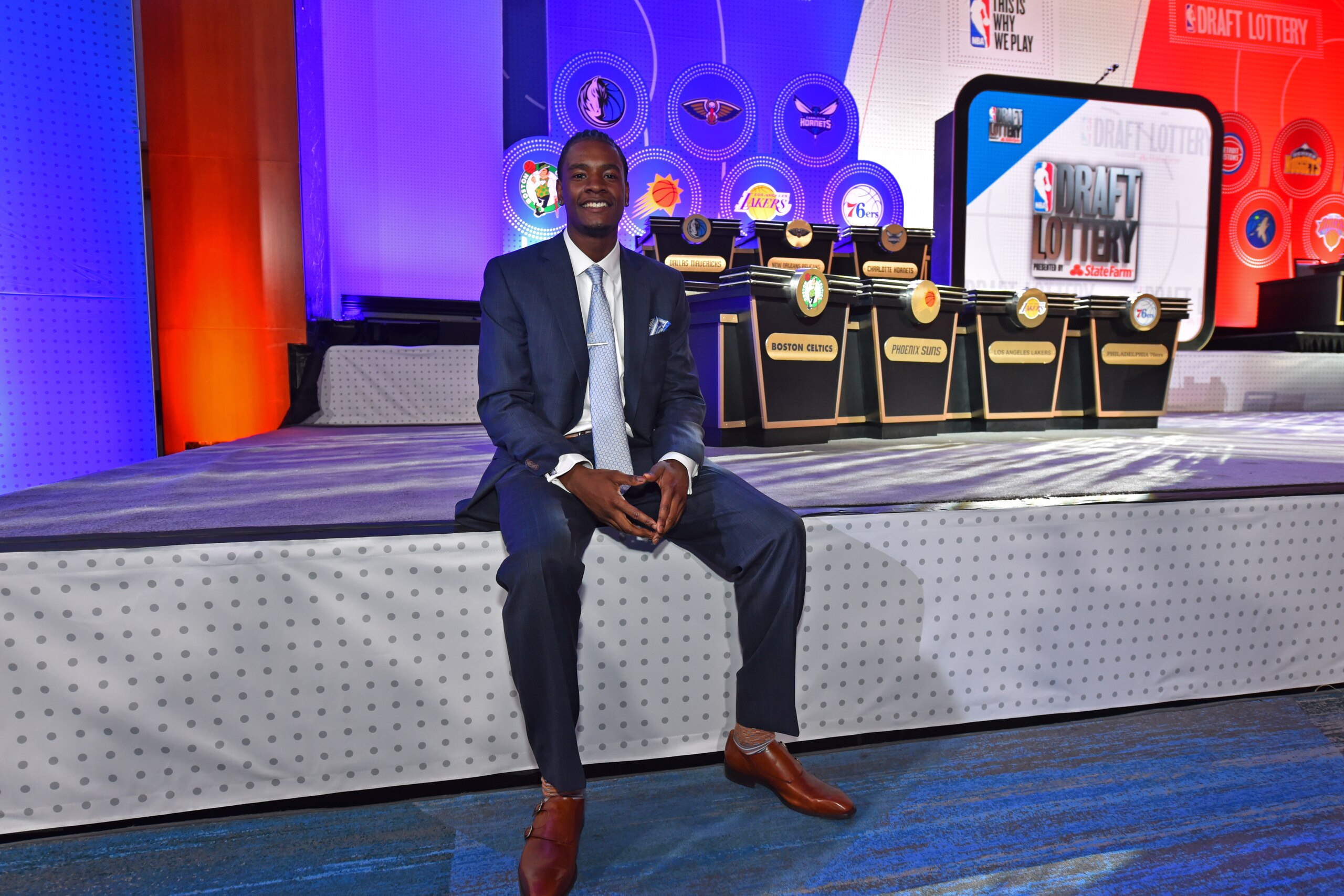 NEW YORK, NY - MAY 16:  NBA Draft Prospect, Josh Jackson poses for a photo before the 2017 NBA Draft Lottery at the New York Hilton in New York, New York. NOTE TO USER: User expressly acknowledges and agrees that, by downloading and or using this Photogra