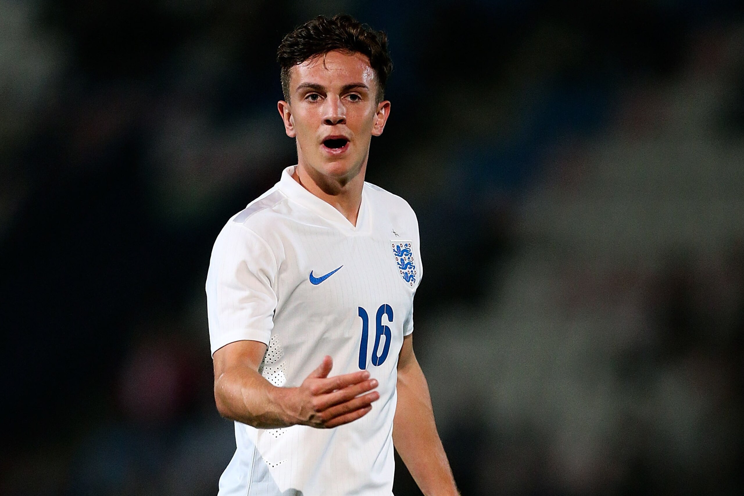 TELFORD, ENGLAND - SEPTEMBER 05: Josh Harrop of England in action during the U20 International friendly match between England and Romania on September 5, 2014 in Telford, England.  (Photo by Ben Hoskins/Getty Images)