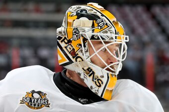 OTTAWA, ON - MAY 19:  Matt Murray #30 of the Pittsburgh Penguins looks on prior to Game Four of the Eastern Conference Final against the Ottawa Senators during the 2017 NHL Stanley Cup Playoffs at Canadian Tire Centre on May 19, 2017 in Ottawa, Canada.  (