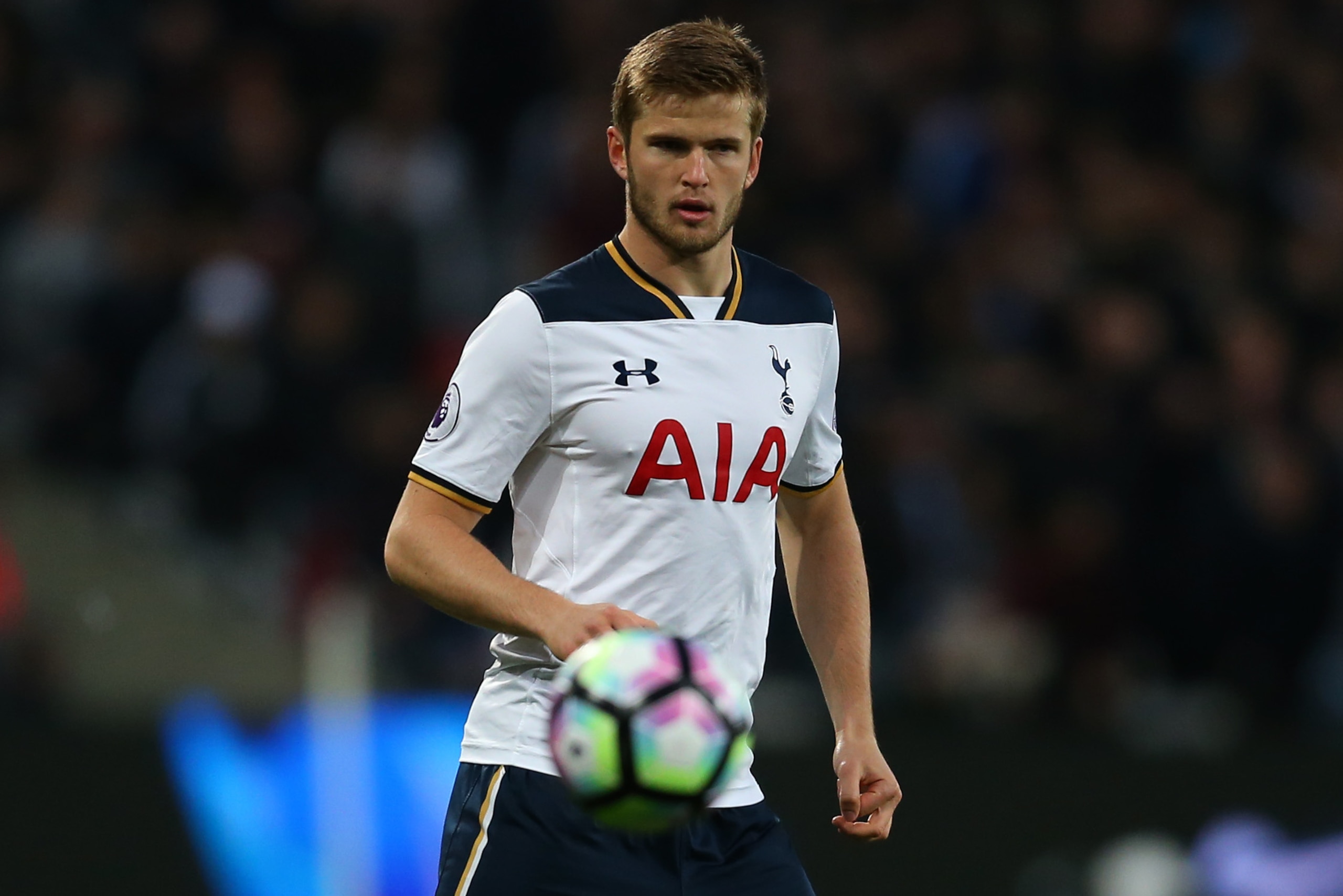 STRATFORD, ENGLAND - MAY 05: Eric Dier of Tottenham Hotspur during the Premier League match between West Ham United and Tottenham Hotspur at London Stadium on May 5, 2017 in Stratford, England. (Photo by Catherine Ivill - AMA/Getty Images)