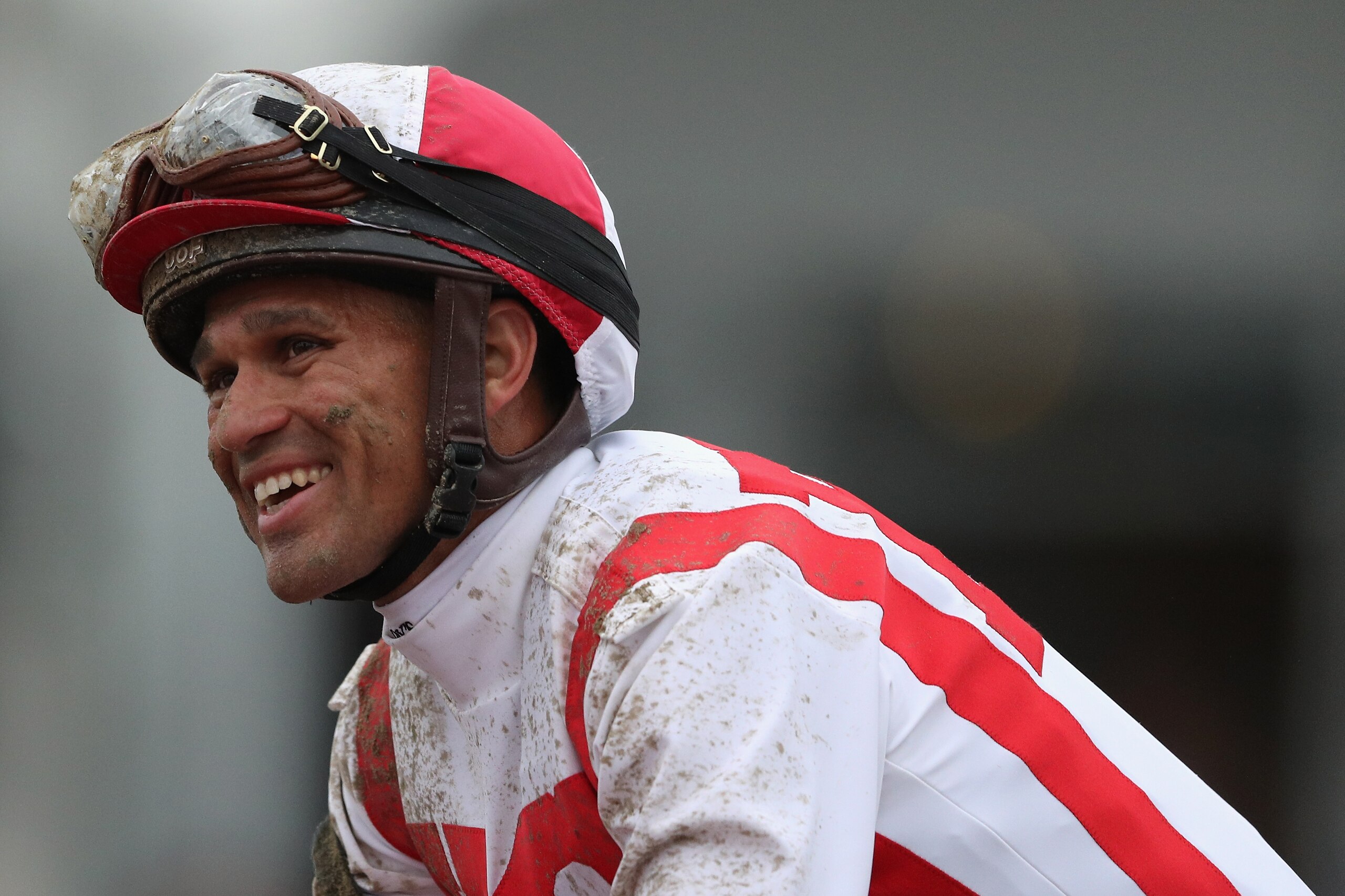 BALTIMORE, MD - MAY 20:  Cloud Computing #2 ridden by Javier Castellano celebrates after winning the 142nd running of the Preakness Stakes at Pimlico Race Course on May 20, 2017 in Baltimore, Maryland.  (Photo by Patrick Smith/Getty Images)