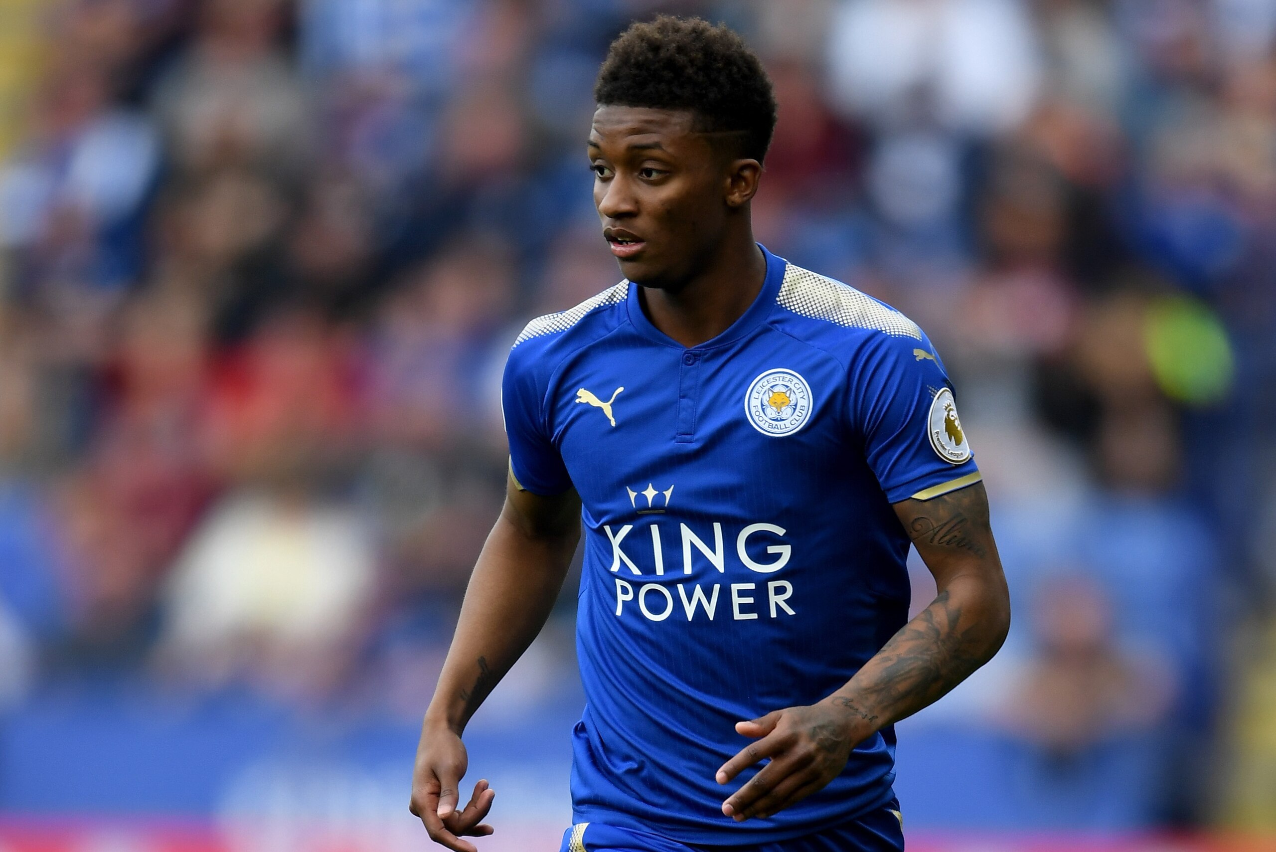 LEICESTER, ENGLAND - MAY 21:  Demarai Gray of Leicester City in action during the Premier League match between Leicester City and AFC Bournemouth at The King Power Stadium on May 21, 2017 in Leicester, England.  (Photo by Ross Kinnaird/Getty Images)