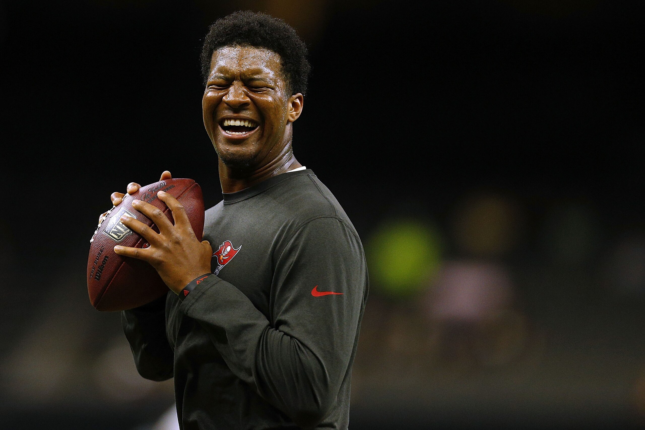 NEW ORLEANS, LA - DECEMBER 24:  Jameis Winston #3 of the Tampa Bay Buccaneers warms up before a game against the New Orleans Saints at the Mercedes-Benz Superdome on December 24, 2016 in New Orleans, Louisiana.  (Photo by Jonathan Bachman/Getty Images)