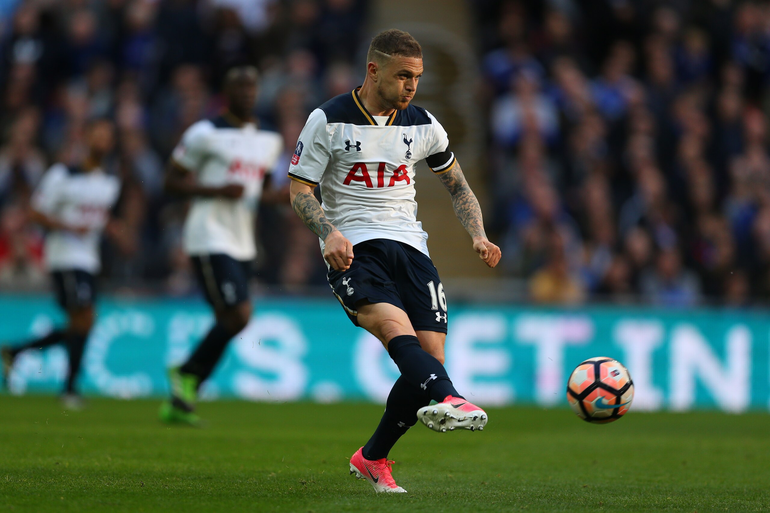 LONDON, ENGLAND - APRIL 22: Kieran Trippier of Tottenham Hotspur during the Emirates FA Cup semi-final match between Tottenham Hotspur and Chelsea at Wembley Stadium on April 22, 2017 in London, England. (Photo by Catherine Ivill - AMA/Getty Images)