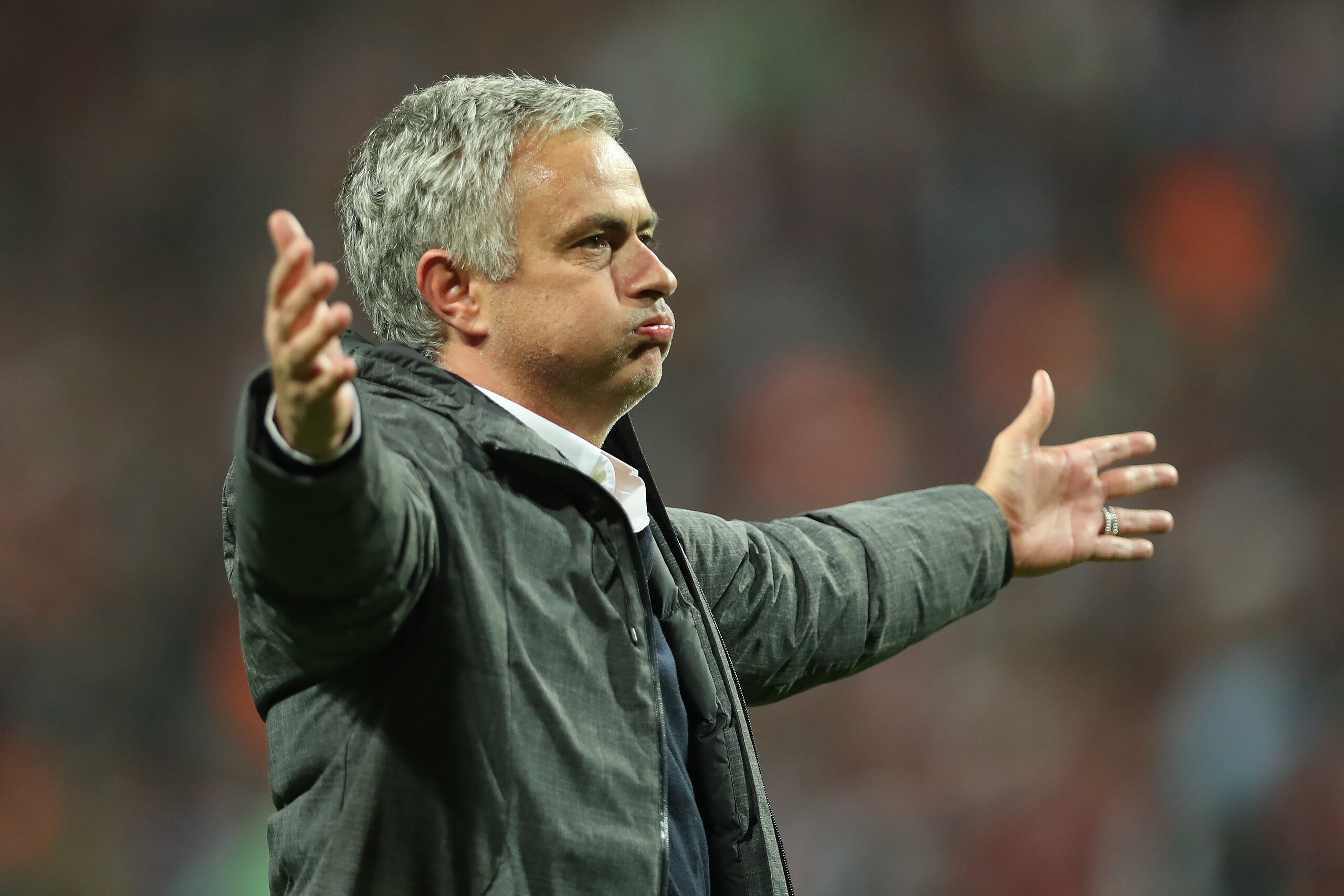 STOCKHOLM, SWEDEN - MAY 24: Manchester United manager Jose Maourinho celebrates during the UEFA Europa League Final match between Ajax and Manchester United at Friends Arena on May 24, 2017 in Stockholm, Sweden. (Photo by Ian MacNicol/Getty Images)