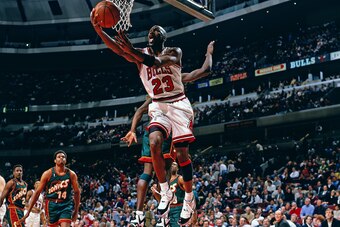 Though Michael Jordan set his playoff scoring mark in fewer games, James eclipsed Jordan's record with fewer shots.