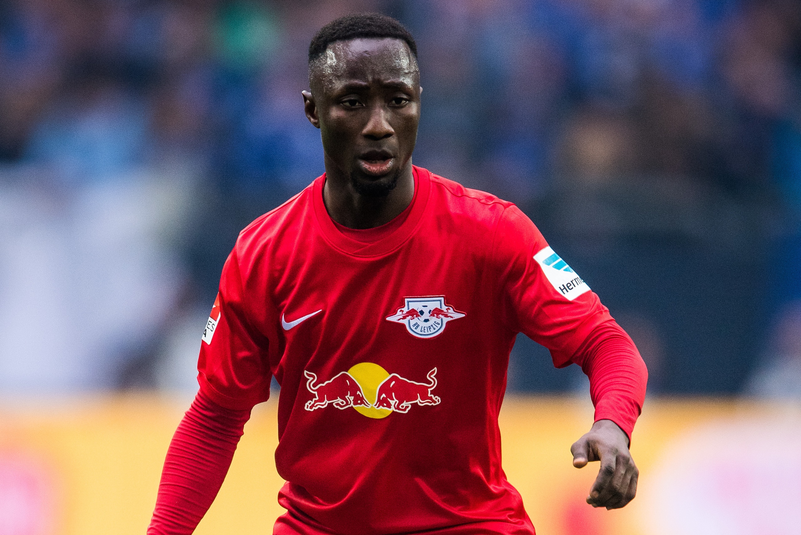 GELSENKIRCHEN, GERMANY - APRIL 23: Naby Deco Keita of Leipzig in action during the Bundesliga match between FC Schalke 04 and RB Leipzig at Veltins-Arena on April 23, 2017 in Gelsenkirchen, Germany. (Photo by Lukas Schulze/Getty Images)