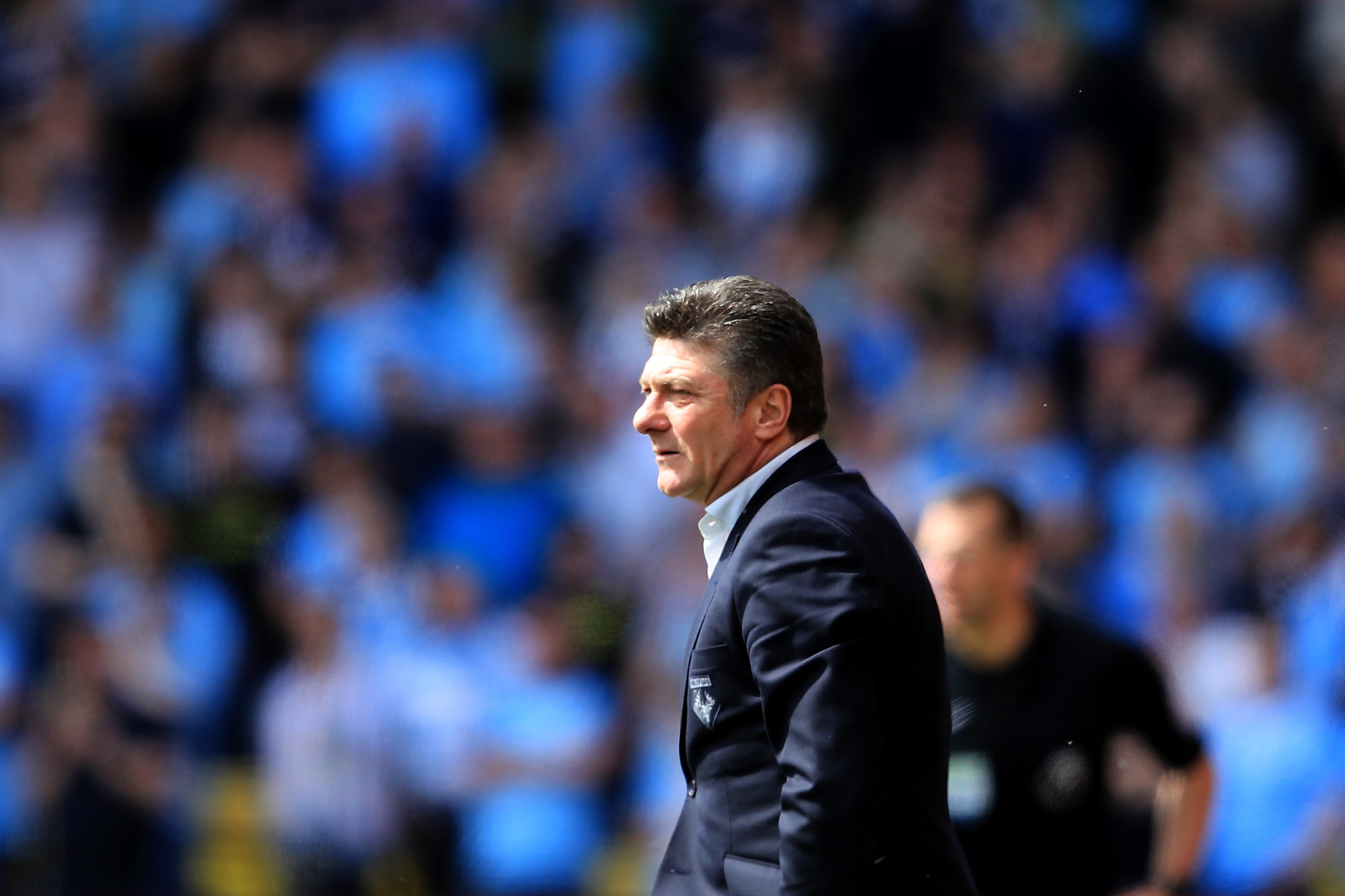 WATFORD, ENGLAND - MAY 21:  Watford head coach Walter Mazzarri looks on during the Premier League match between Watford and Manchester City at Vicarage Road on May 21, 2017 in Watford, England.  (Photo by Richard Heathcote/Getty Images)