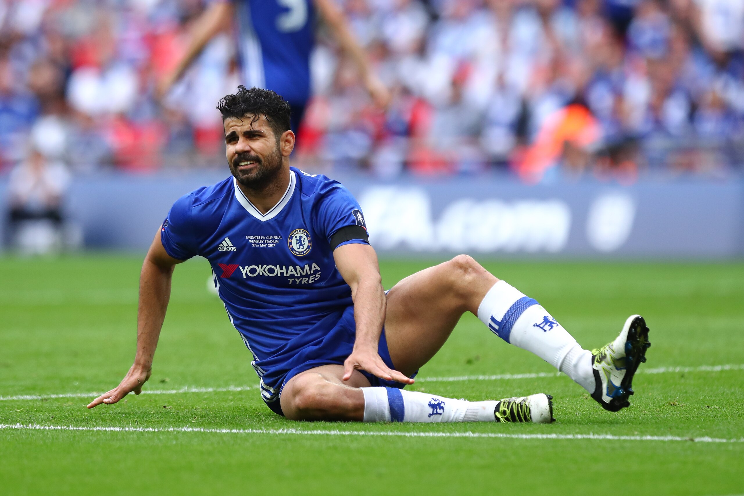 LONDON, ENGLAND - MAY 27:  Diego Costa of Chelsea during the Emirates FA Cup Final match between Arsenal and Chelsea at Wembley Stadium on May 27, 2017 in London, England. (Photo by Robbie Jay Barratt - AMA/Getty Images)