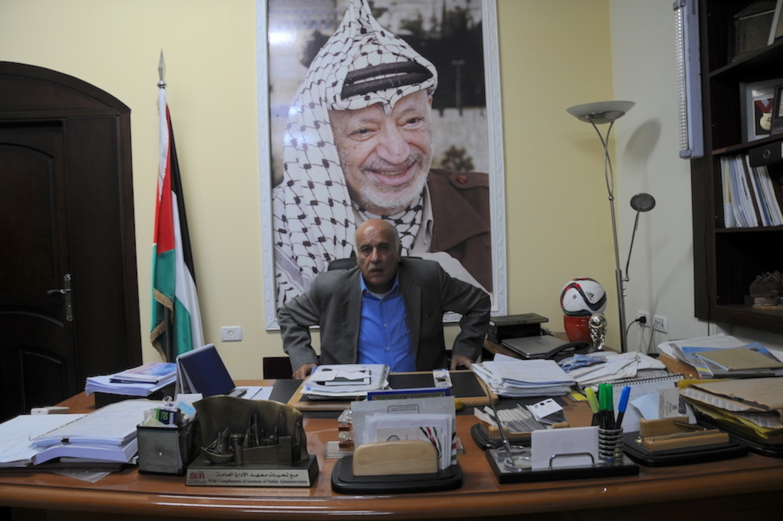 Rajoub pictured at his desk.