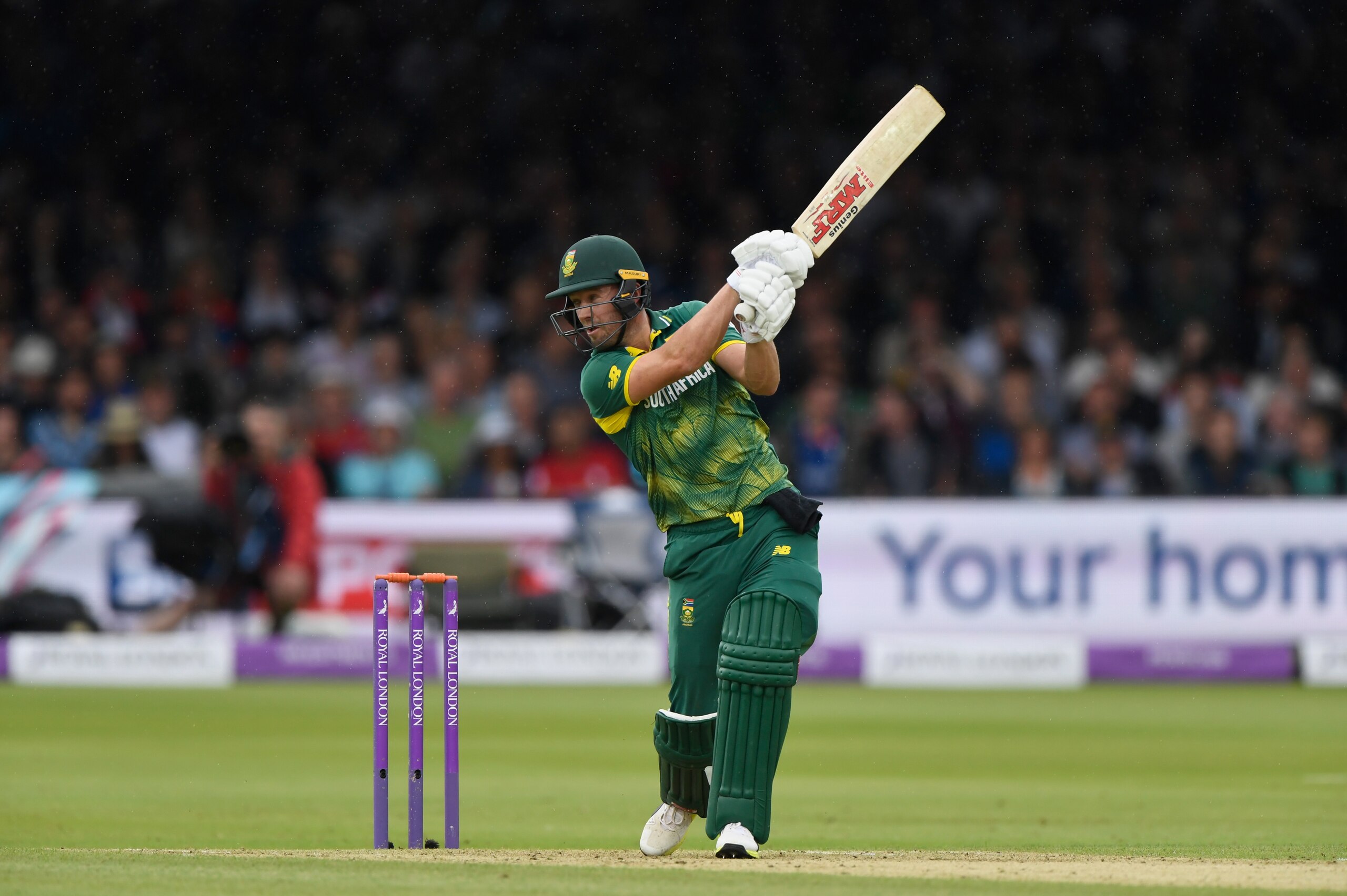 LONDON, ENGLAND - MAY 29:  South Africa batsman AB de Villiers hits out during the 3rd Royal London Cup match between England and South Africa at Lord's Cricket Ground on May 29, 2017 in London, England.  (Photo by Stu Forster/Getty Images)