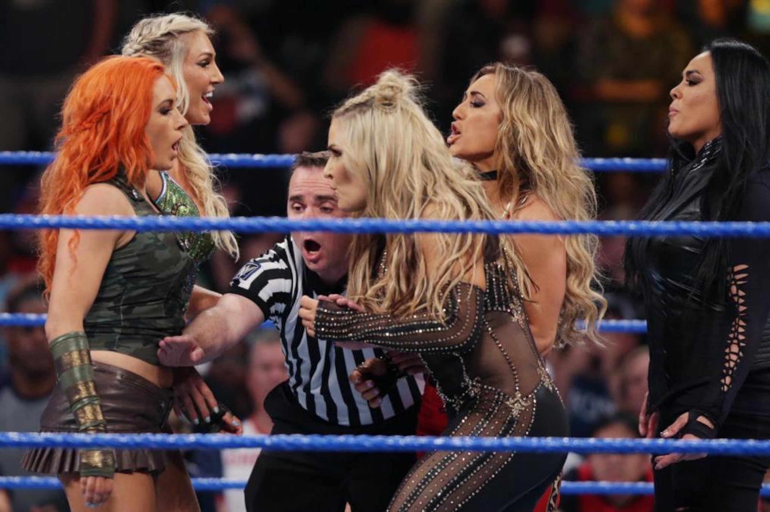 The Money in the Bank ladder match participants brawled on Tuesday's SmackDown.