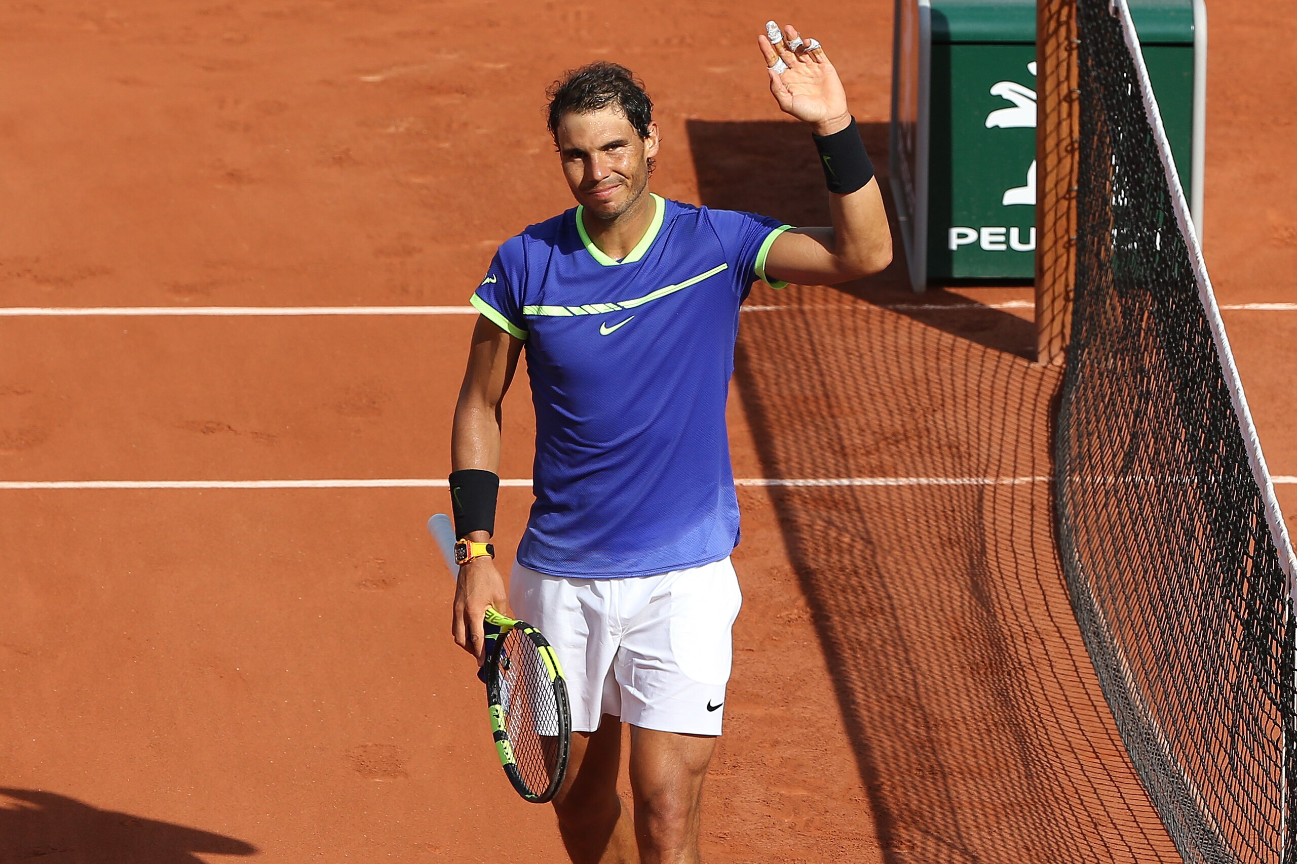 PARIS, FRANCE - MAY 31: Rafael Nadal of Spain celebrates winning his second round match on day 4 of the 2017 French Open, second Grand Slam of the season at Roland Garros stadium on May 31, 2017 in Paris, France. (Photo by Jean Catuffe/Getty Images)