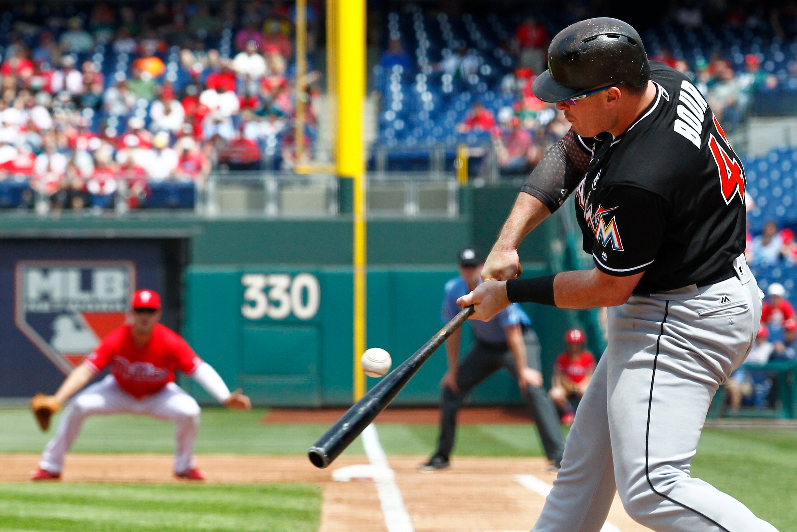 Justin Bour has 16 home runs on the season after slugging three more last week.