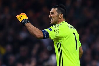 CARDIFF, WALES - JUNE 03:  Gianluigi Buffon of Juventus celebrates his side first goal during the UEFA Champions League Final between Juventus and Real Madrid at National Stadium of Wales on June 3, 2017 in Cardiff, Wales.  (Photo by David Ramos/Getty Ima