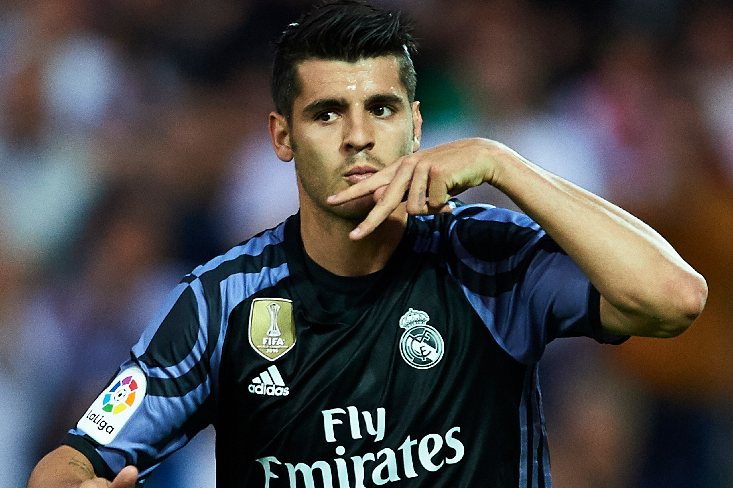 GRANADA, SPAIN - MAY 06: Alvaro Morata of Real Madrid CF celebrates after scoring the second goal during the La Liga match between Granada CF v Real Madrid CF at Estadio Nuevo Los Carmenes on May 6, 2017 in Granada, Spain. (Photo by Aitor Alcalde/Getty GRANADA, SPAIN - MAY 06: Alvaro Morata of Real Madrid CF celebrates after scoring the second goal during the La Liga match between Granada CF v Real Madrid CF at Estadio Nuevo Los Carmenes on May 6, 2017 in Granada, Spain. (Photo by Aitor Alcalde/Getty