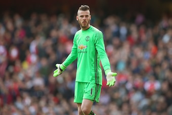 LONDON, ENGLAND - MAY 07: Manchester United goalkeeper David de Gea during the Premier League match between Arsenal and Manchester United at Emirates Stadium on May 7, 2017 in London, England. (Photo by Catherine Ivill - AMA/Getty Images)