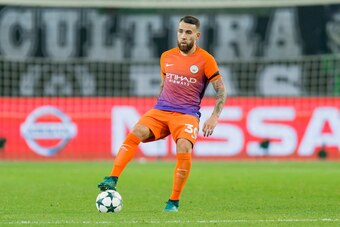 MOENCHENGLADBACH, GERMANY - NOVEMBER 23:  Nicolas Otamendi of Manchester City in action during the UEFA Champions League match between VfL Borussia Moenchengladbach and Manchester City FC at Borussia-Park on November 23, 2016 in Moenchengladbach, North Rh