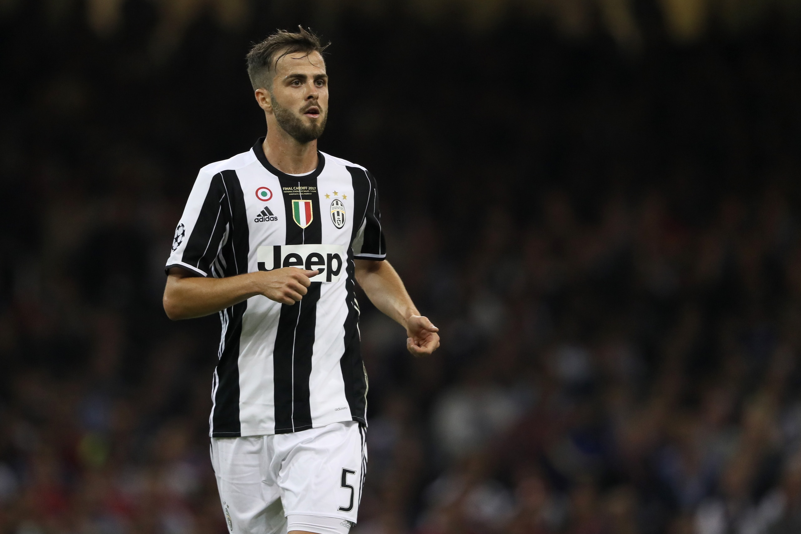 CARDIFF, WALES - JUNE 03:  Miralem Pjanic of Juventus looks on during the UEFA Champions League Final between Juventus and Real Madrid at National Stadium of Wales on June 3, 2017 in Cardiff, Wales.  (Photo by Matthew Ashton - AMA/Getty Images)