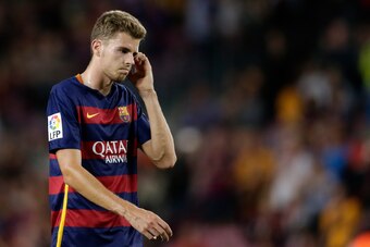 Gerard Gumbau of FC Barcelona during the Primera Division match between FC Barcelona and Levante UD on September 20, 2015 at Camp Nou stadium in Barcelona, Spain.(Photo by VI Images via Getty Images)