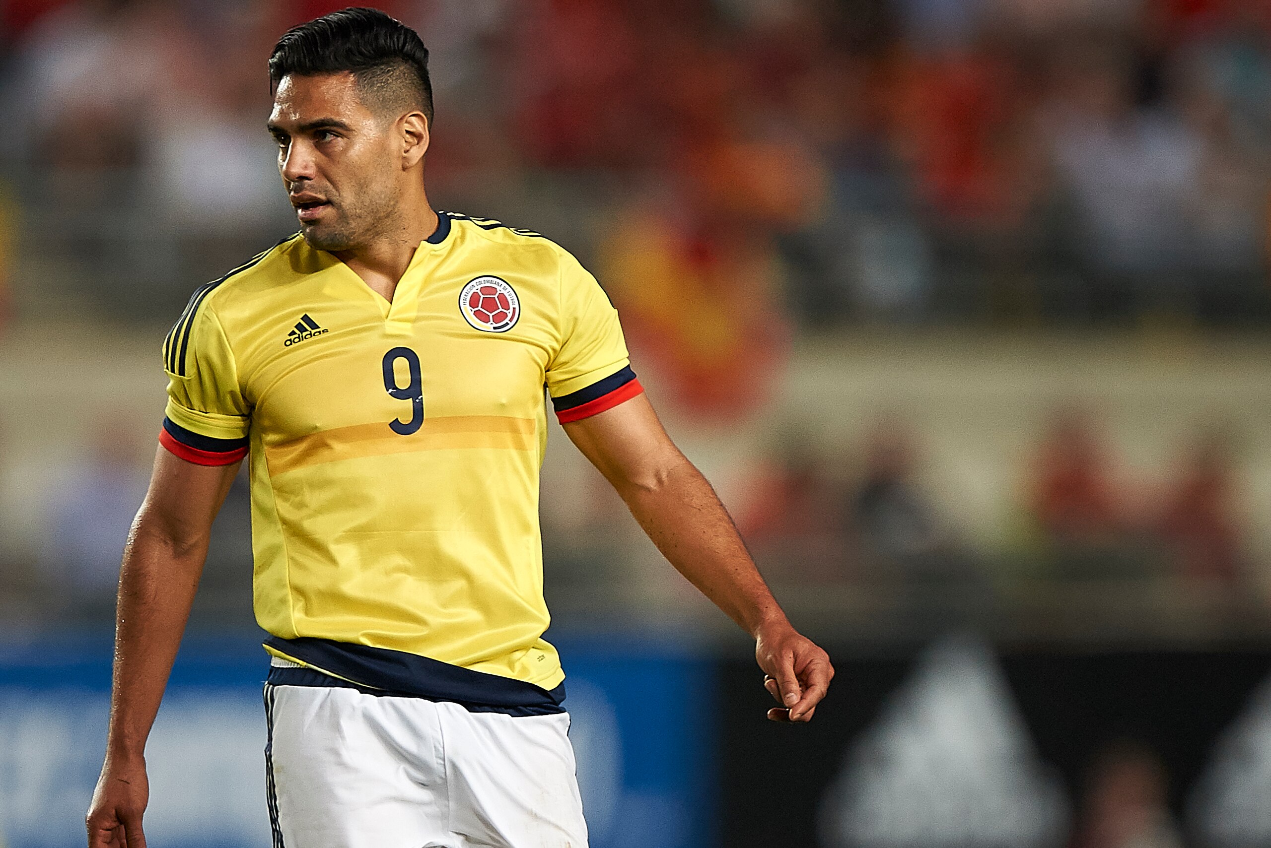 MURCIA, SPAIN - JUNE 07:  Falcao Garcia of Colombia looks on during the international friendly match between Spain and Colombia at Nueva Condomina stadium on June 7, 2017 in Murcia, Spain.  (Photo by fotopress/Getty Images)