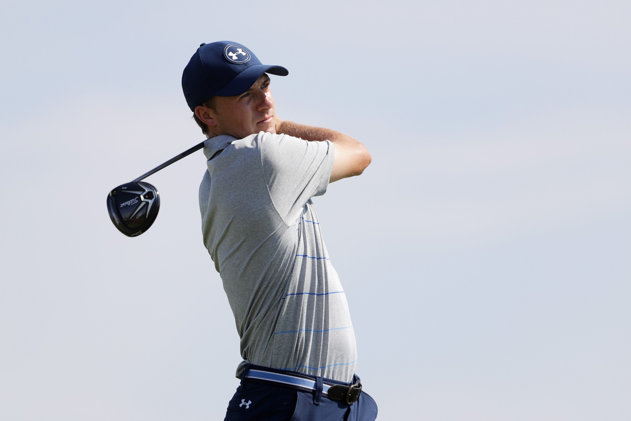HARTFORD, WI - JUNE 13:  Jordan Spieth of the United States plays his shot from the 11th tee during a practice round prior to the 2017 U.S. Open at Erin Hills on June 13, 2017 in Hartford, Wisconsin.  (Photo by Streeter Lecka/Getty Images)