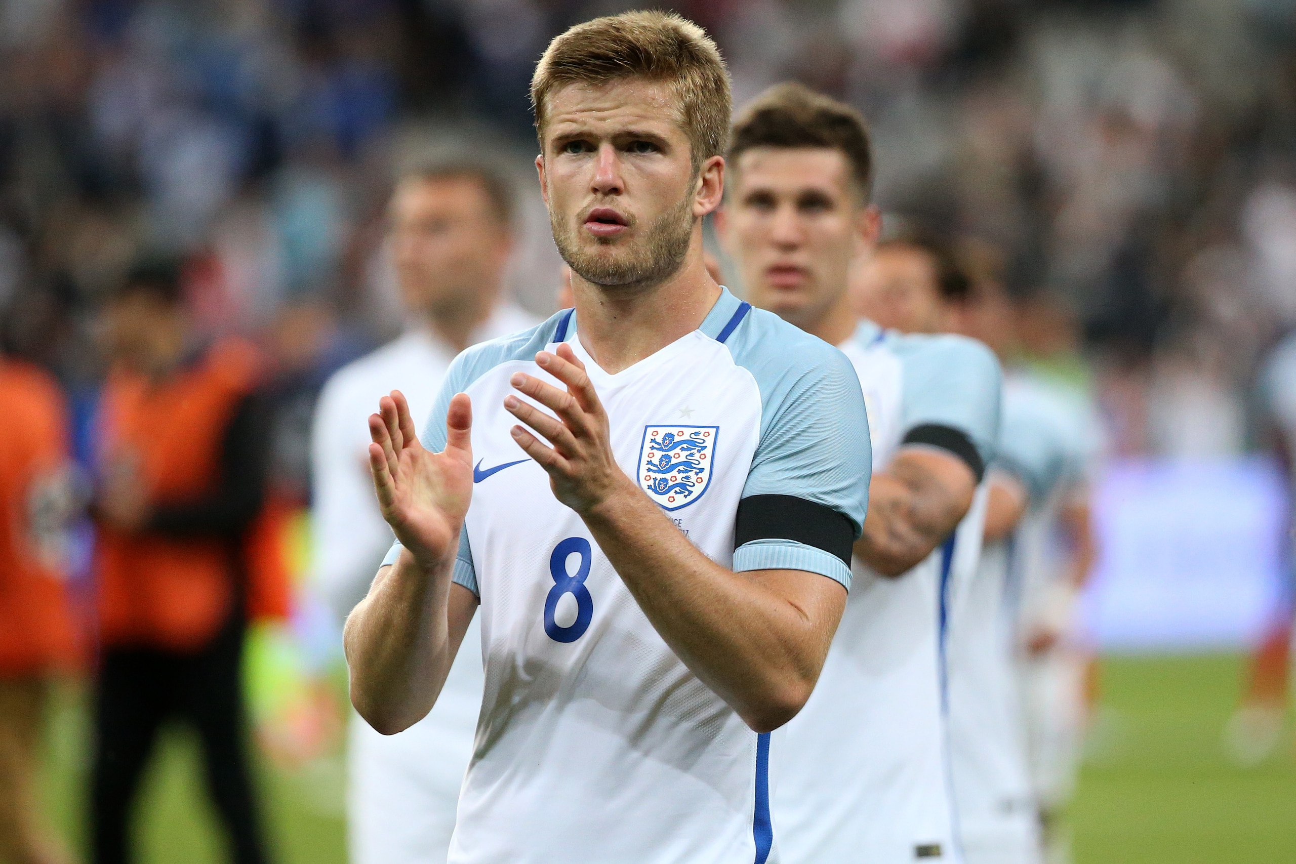 PARIS, FRANCE - JUNE 13: Eric Dier of England greets the fans following the international friendly match between France and England at Stade de France on June 13, 2017 in Saint-Denis near Paris, France. (Photo by Jean Catuffe/Getty Images)