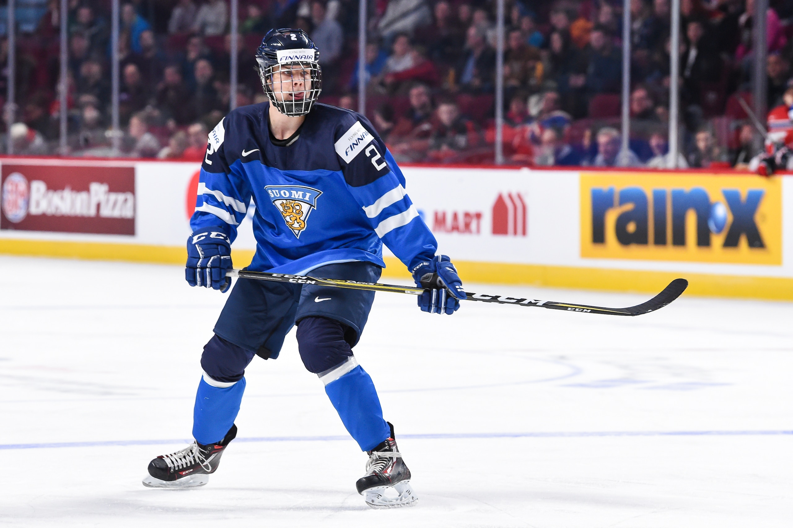 MONTREAL, QC - DECEMBER 26:  Miro Heiskanen #2 of Team Finland skates during the IIHF World Junior Championship preliminary round game against Team Czech Republic at the Bell Centre on December 26, 2016 in Montreal, Quebec, Canada.  Team Czech Republic de