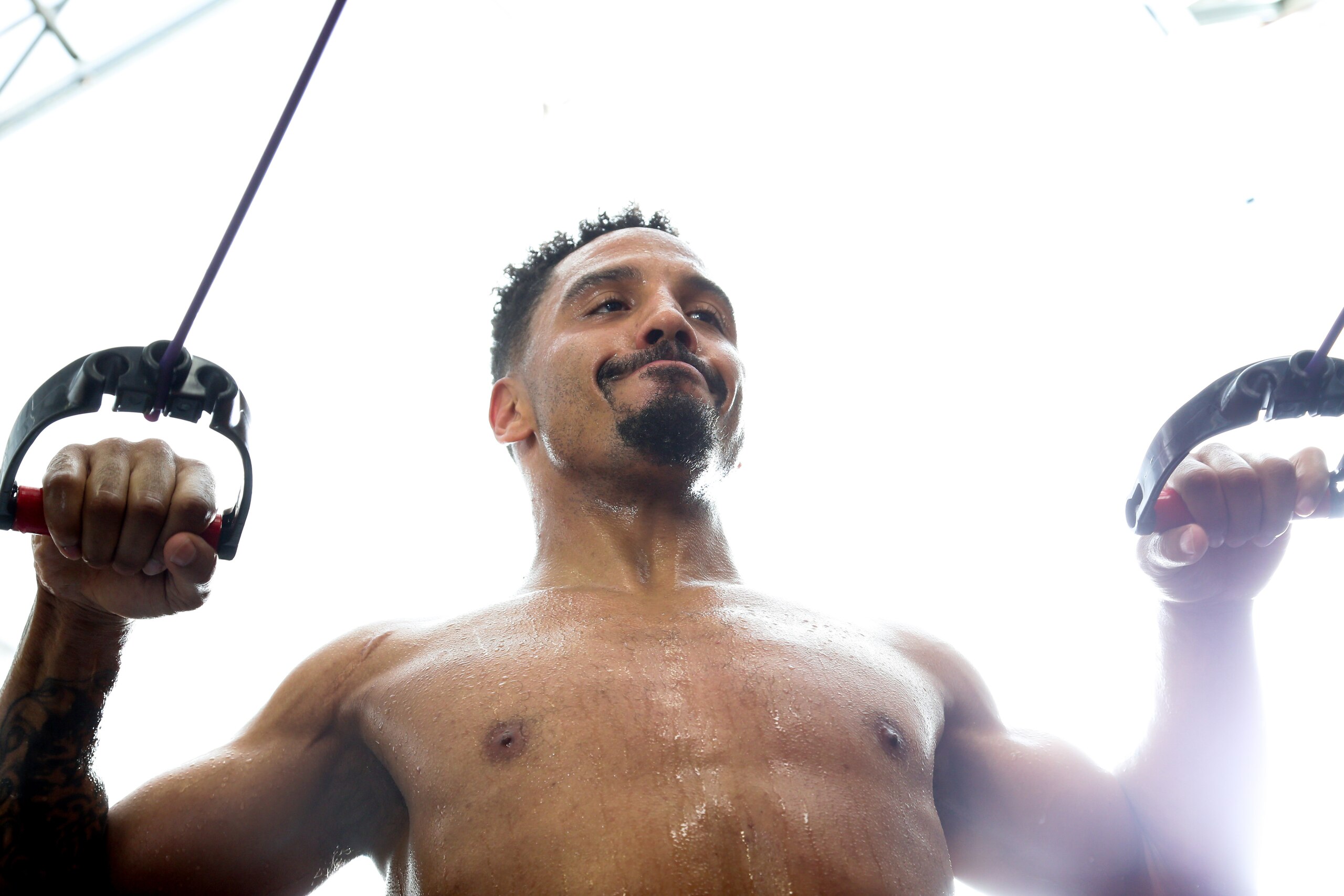 HAYWARD, CA - JUNE 2: Andre Ward works out during an open media workout on June 2, 2017 in Hayward, California. Ward held a public workout in preparation for his upcoming rematch with Sergey Kovalev, whom he'll meet for a rematch on Saturday, June 17 in L
