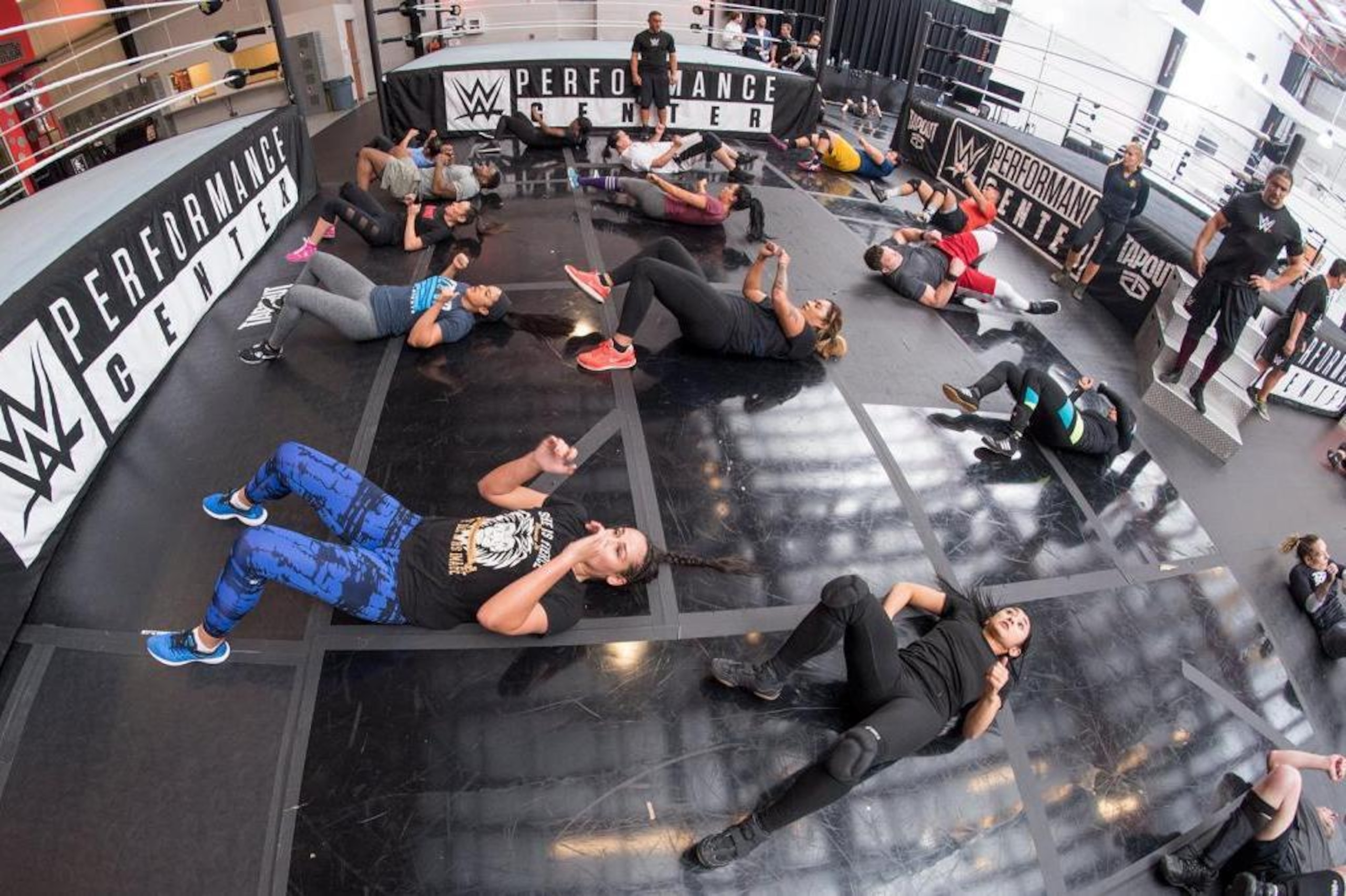 Potential WWE prospects during the February tryout. Potential WWE prospects during the February tryout.