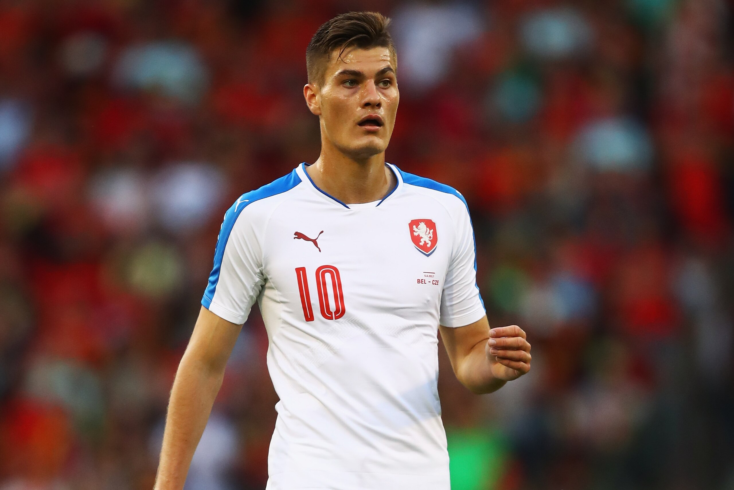 BRUSSELS, BELGIUM - JUNE 05:  Patrik Schick of the Czech Republic in action during the International Friendly match between Belgium and Czech Republic at Stade Roi Baudouis on June 5, 2017 in Brussels, Belgium.  (Photo by Dean Mouhtaropoulos/Getty Images)