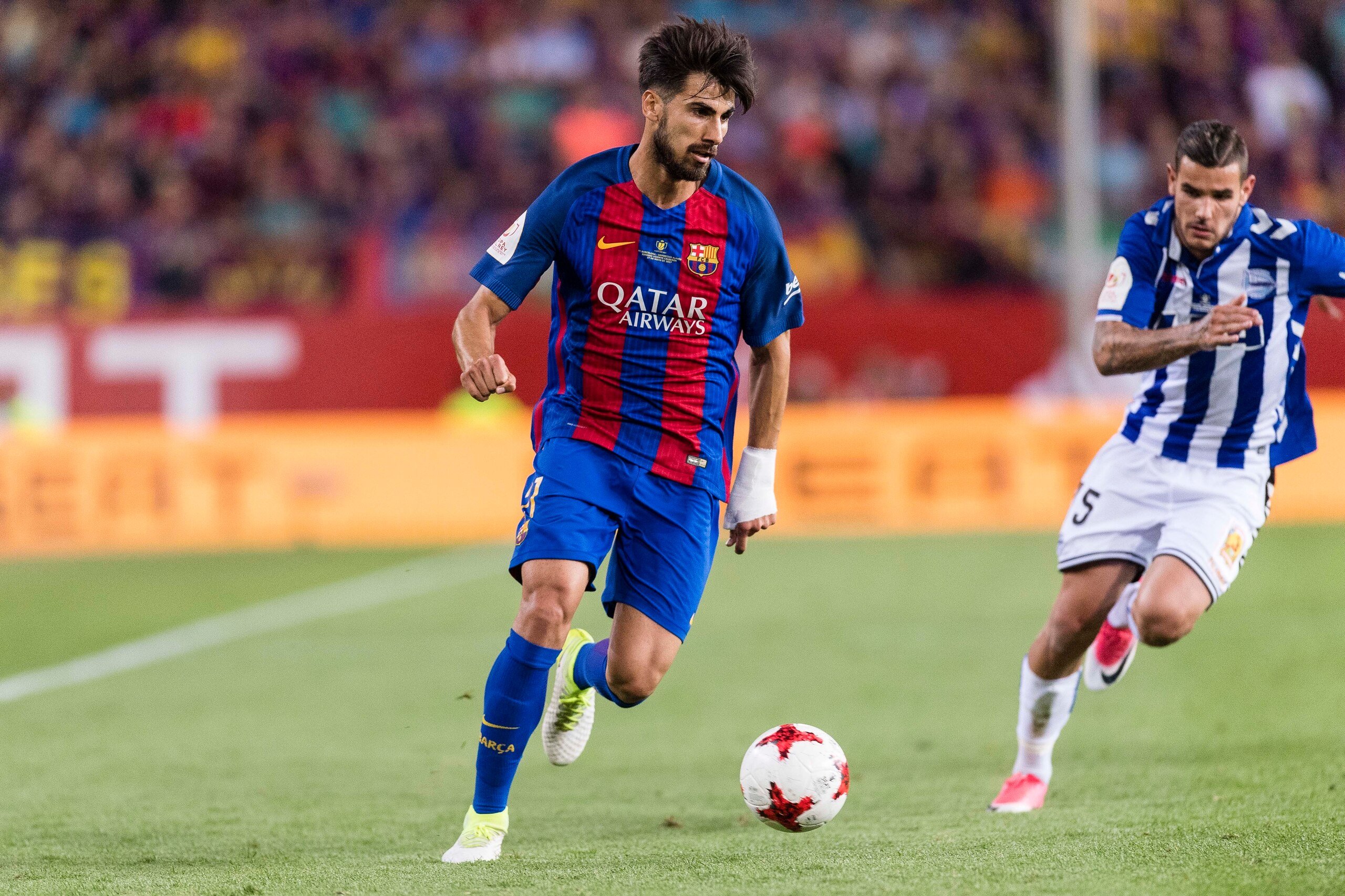 MADRID, SPAIN - MAY 27: Andre Filipe Tavares Gomes of FC Barcelona during the Copa Del Rey Final between FC Barcelona and Deportivo Alaves at Vicente Calderon Stadium on May 27, 2017 in Madrid, Spain. (Photo by Power Sport Images/Getty Images)
