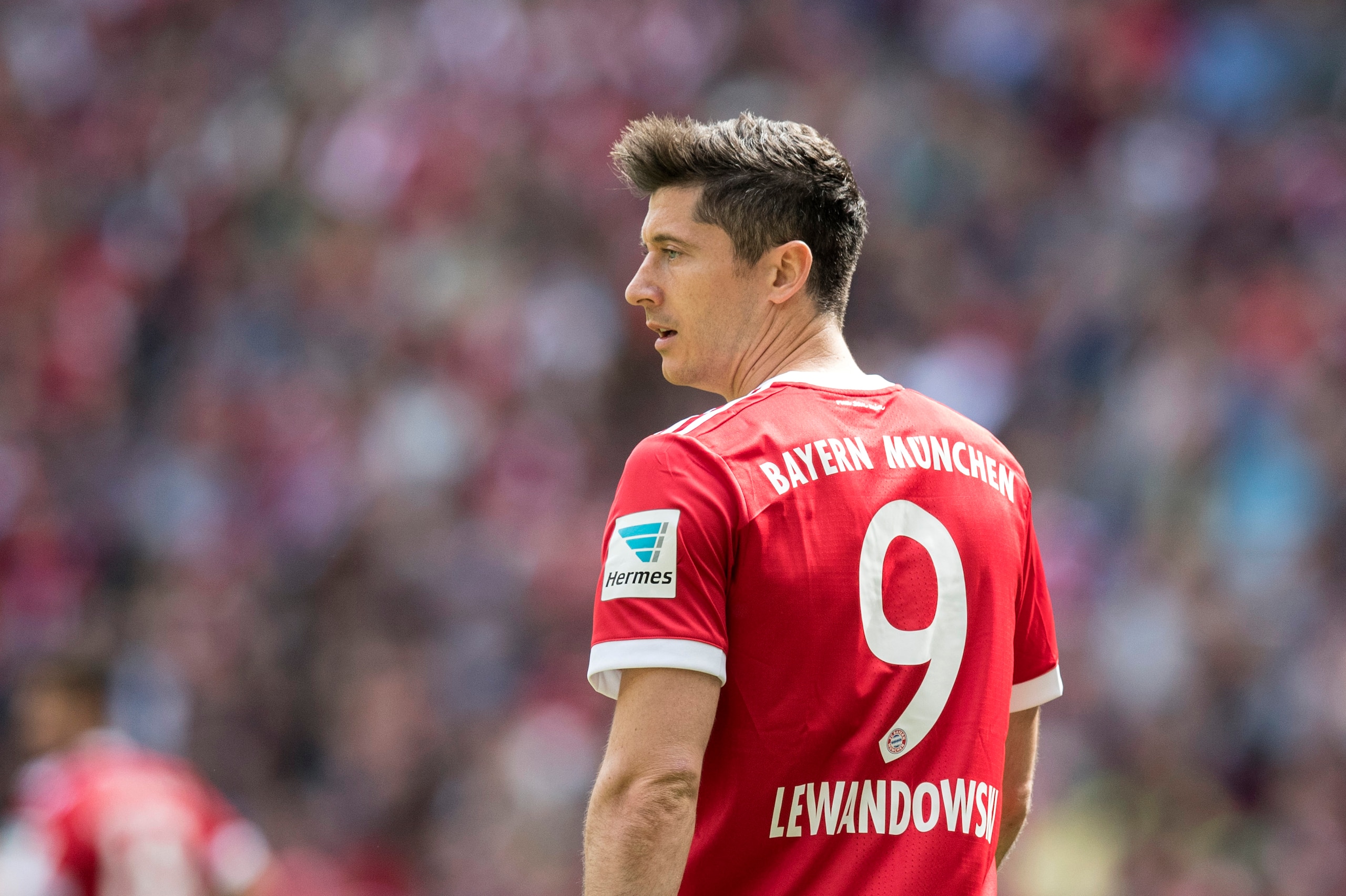 MUNICH, GERMANY - MAY 20:  Robert Lewandowski of FC Bayern Muenchen looks on during the Bundesliga match between Bayern Muenchen and SC Freiburg at Allianz Arena on May 20, 2017 in Munich, Germany.  (Photo by Boris Streubel/Getty Images)