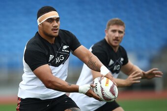 AUCKLAND, NEW ZEALAND - JUNE 22:  Ofa Tu'ungafasi of the All Blacks during a New Zealand All Blacks training session at Trusts Stadium on June 22, 2017 in Auckland, New Zealand.  (Photo by Phil Walter/Getty Images)