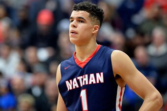 Jan 16, 2017; Springfield , MA, USA; Nathan Hale High School Raiders player Michael Porter Jr. (1) at Blake Arena. Mandatory Credit: Brian Fluharty-USA TODAY Sports